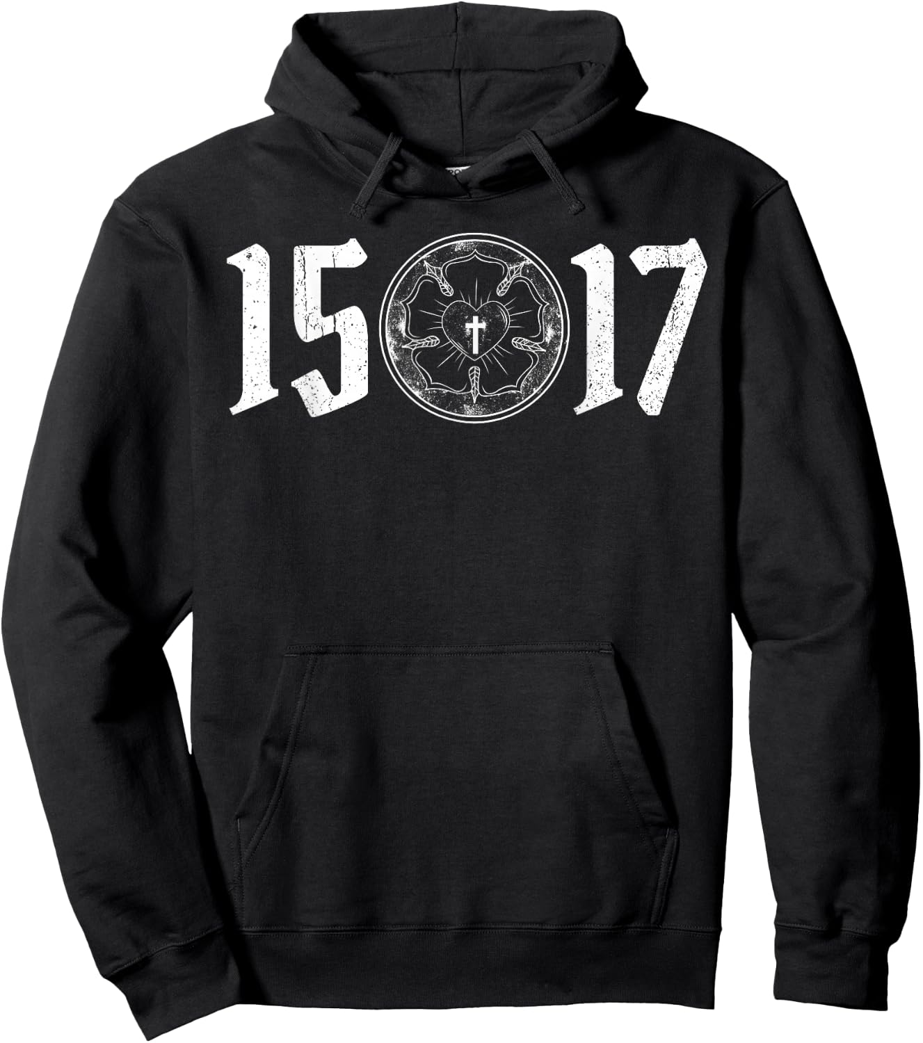 500 Years Of Reformation - Martin Luther Rose 1517- Lutheran Hoodie - Hoodie | Black
