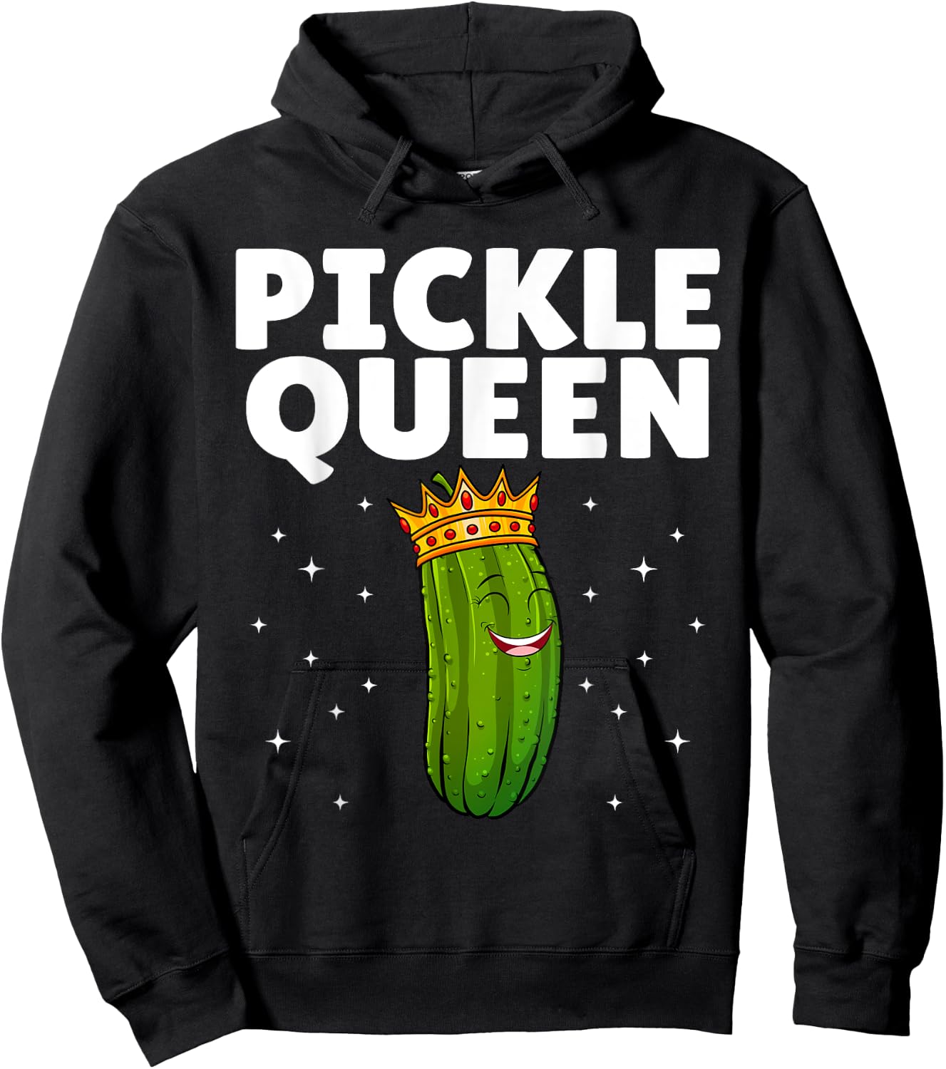 Pickle Queen Art Girls Kids Cucumber Pickle Lover Hoodie - Hoodie | Black