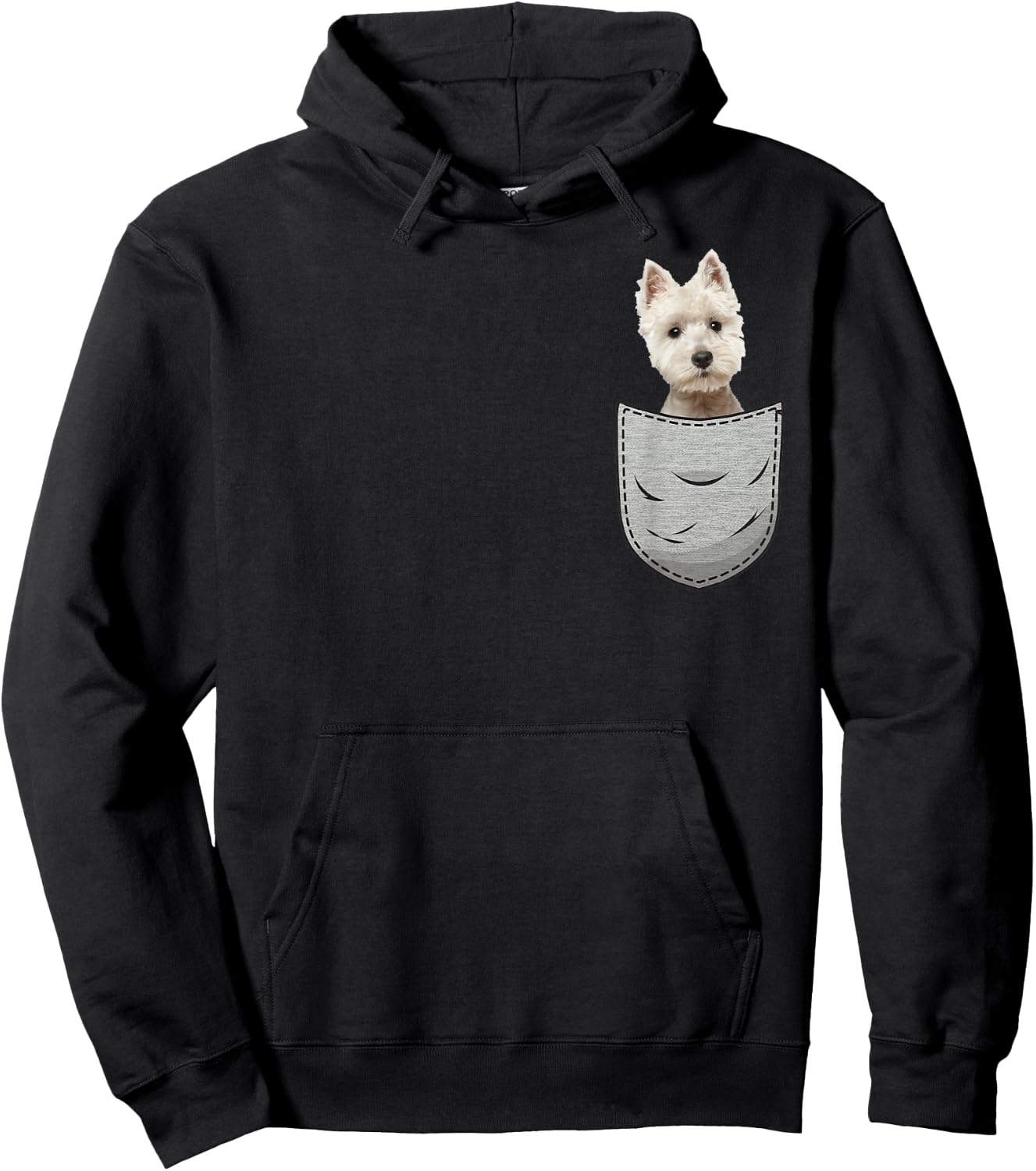 Westie White Highland Terrier Pocket for Dog Owners Hoodie - Hoodie | Black