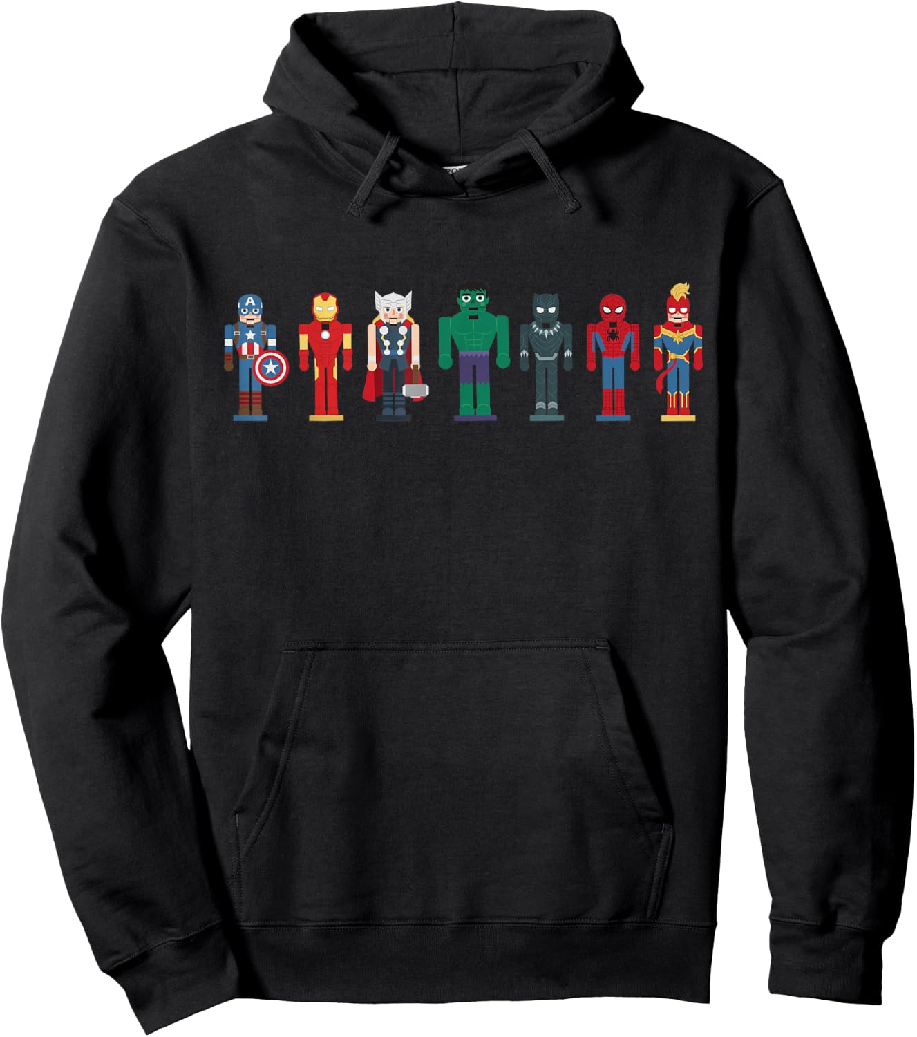 Marvel Holiday Christmas Avengers Team Festive Nutcrackers Hoodie - Hoodie | Black