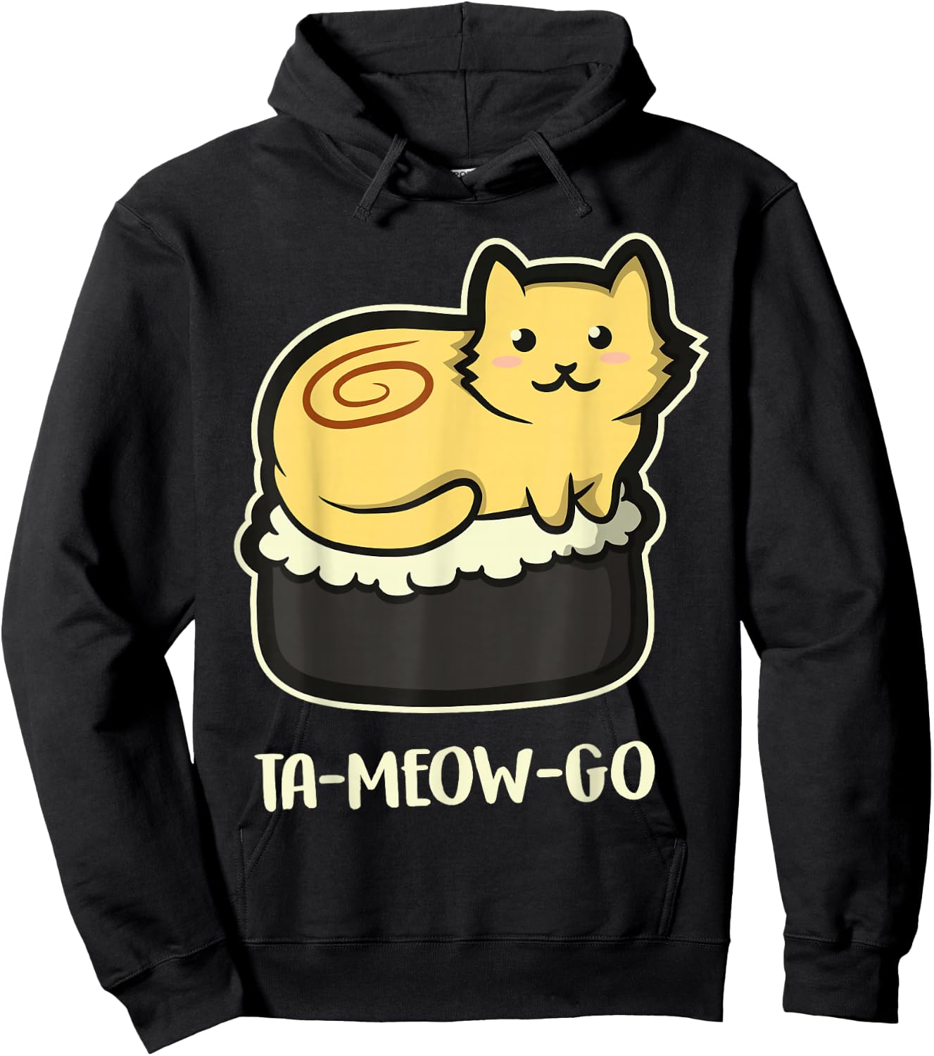 Japanese Anime Kawaii Sushi Cat Hoodie - Hoodie | Black