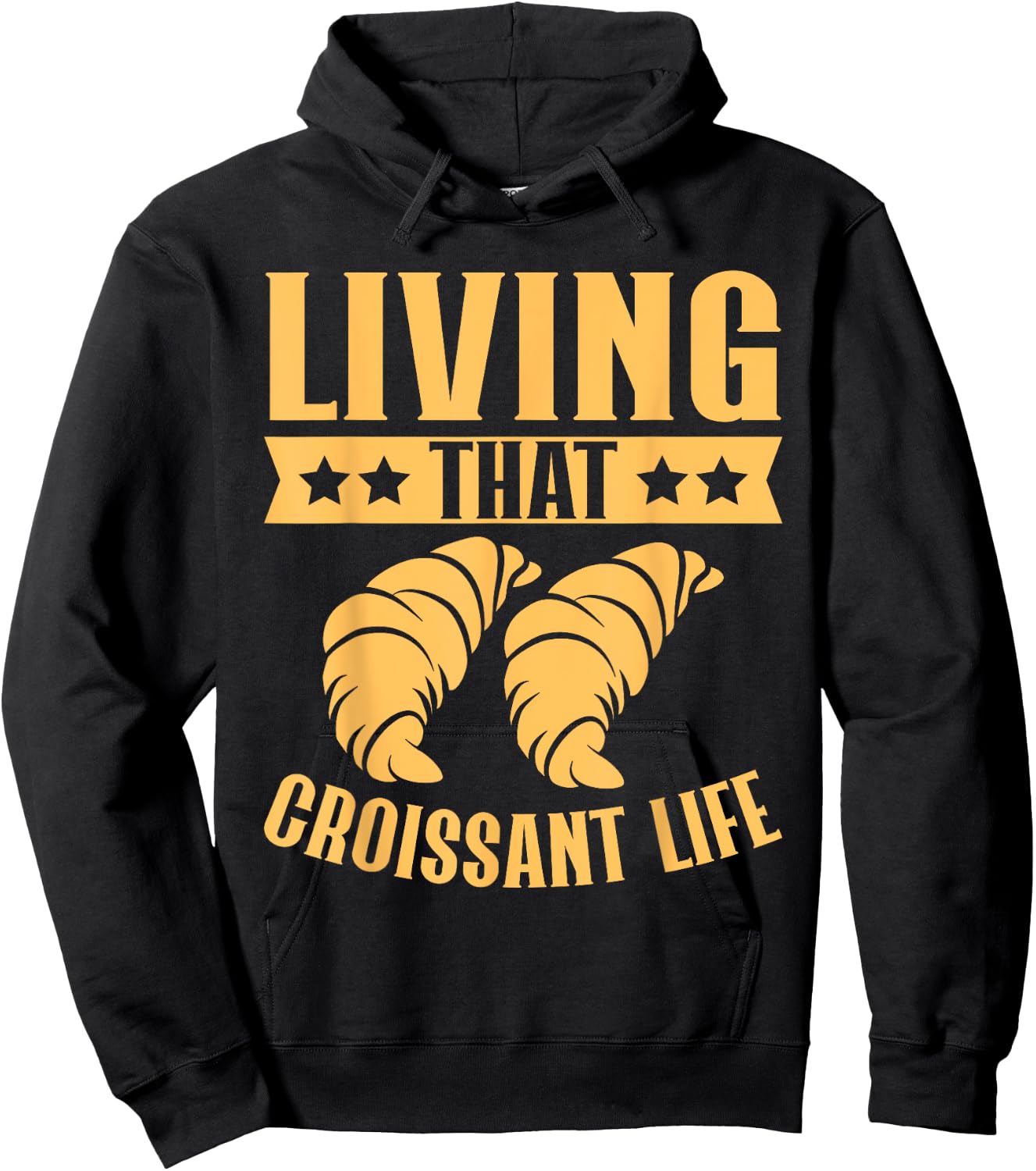 Living That Croissant Life Croissant Hoodie - Hoodie | Black