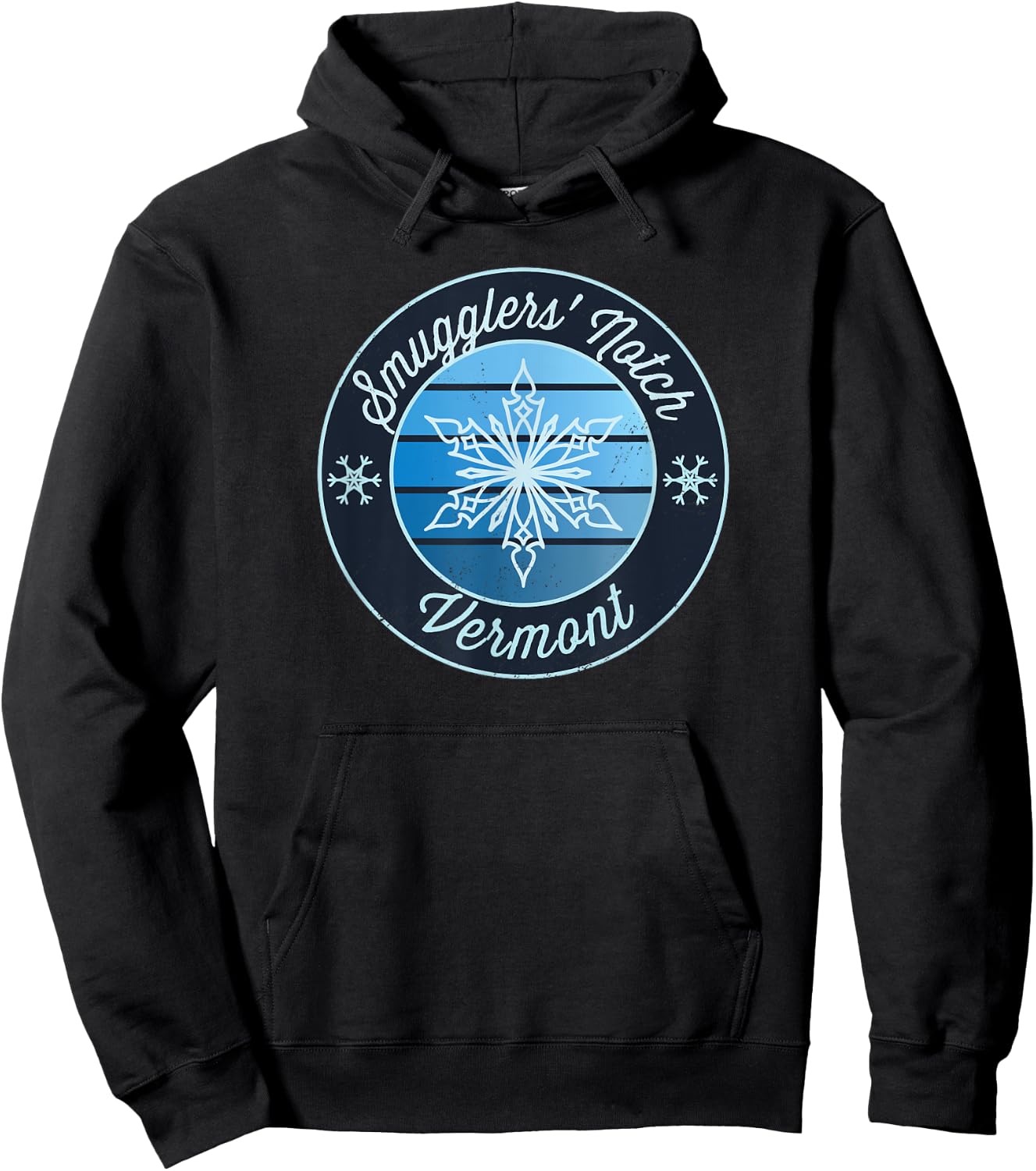 Smugglers' Notch Vermont VT Ski Souvenir Snow Graphic Hoodie - Hoodie | Black