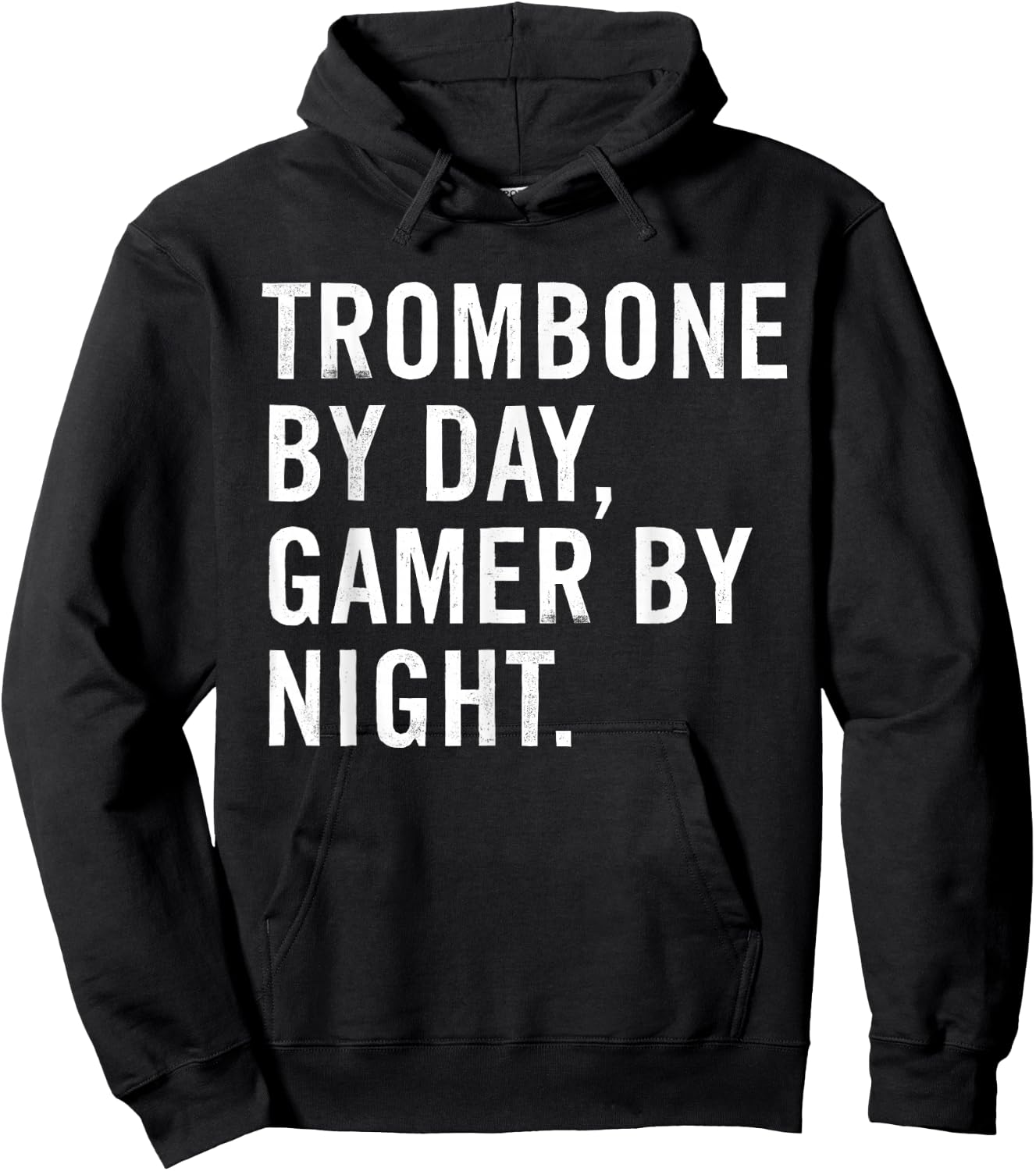 Funny Trombone Musician Typography Gifts Trombone By Day Gamer By Night Hoodie - Hoodie | Black