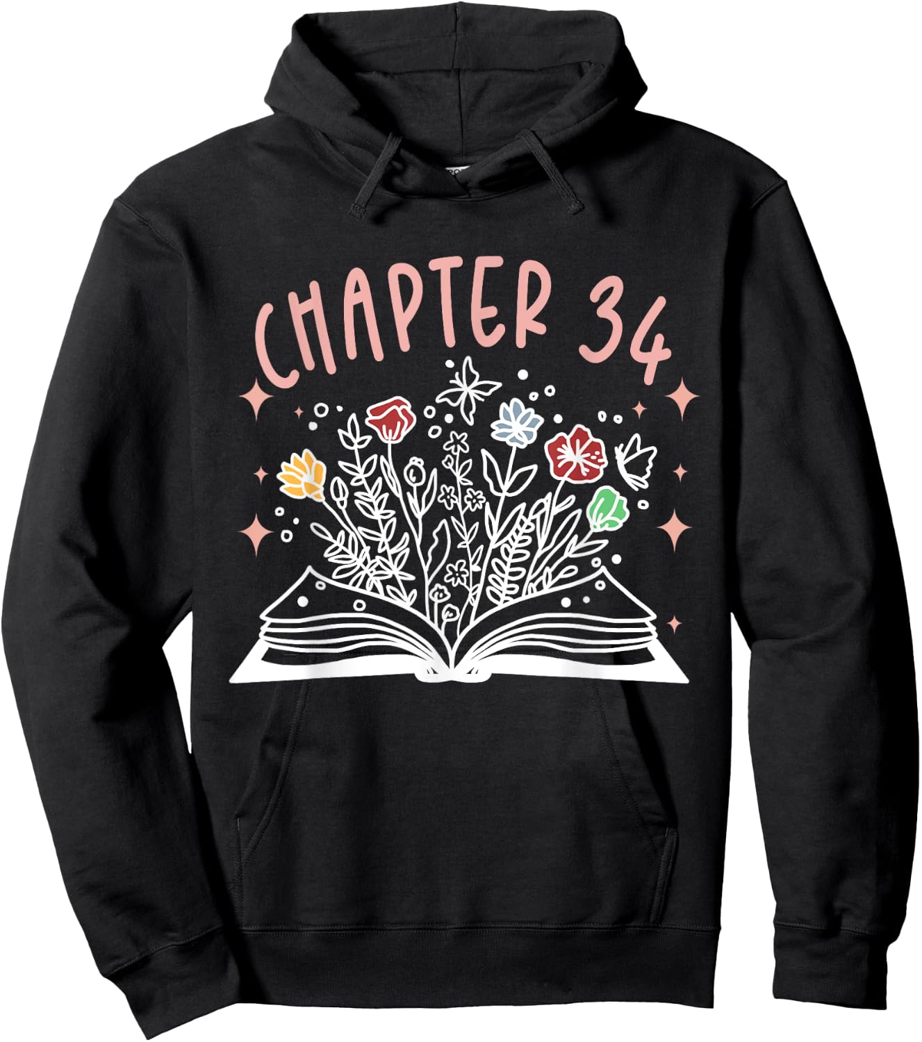 Chapter 34th Birthday Bookworm 34 Years Old For Book Loves Hoodie - Hoodie | Black