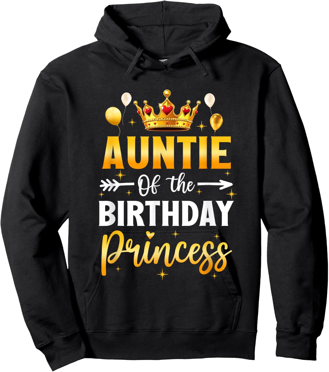 Auntie Of The Birthday Princess Birthday Girl Party Family Hoodie - Hoodie | Black