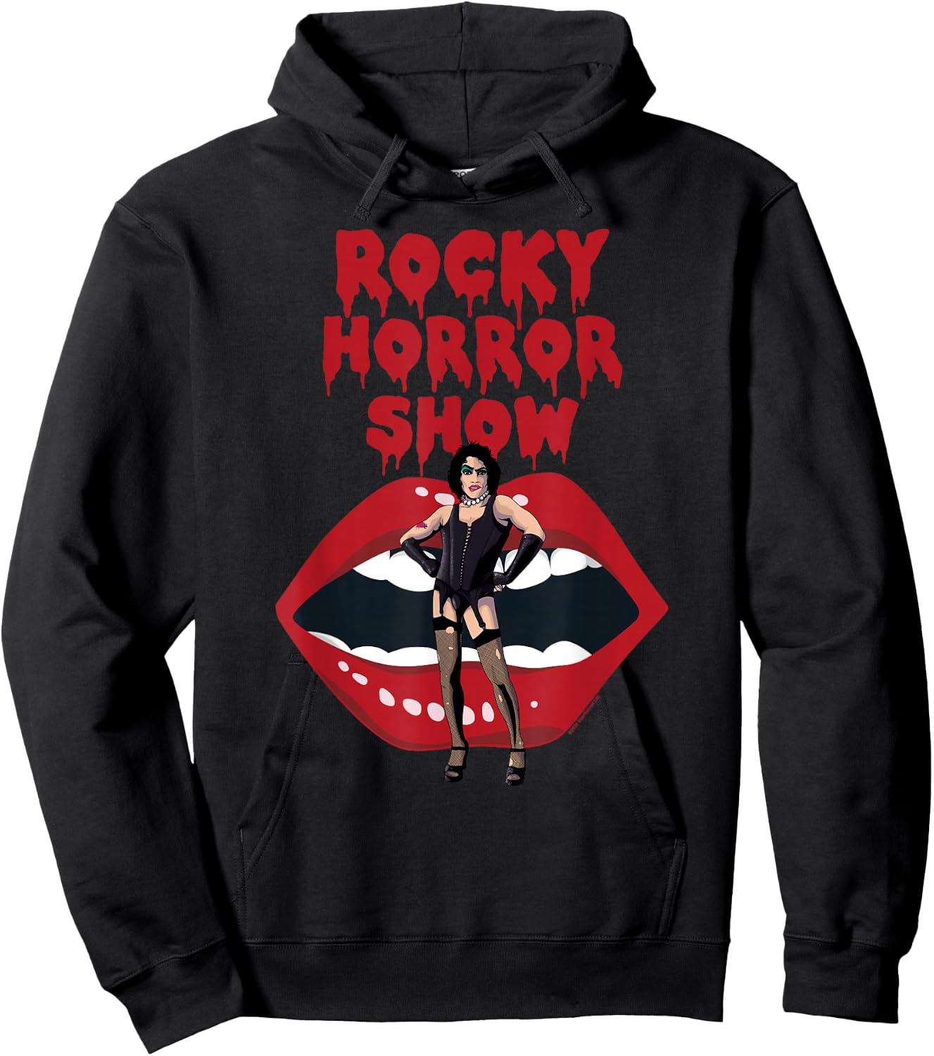 Rocky Horror Show Dr Frank N Furter with Lips Hoodie - Hoodie | Black