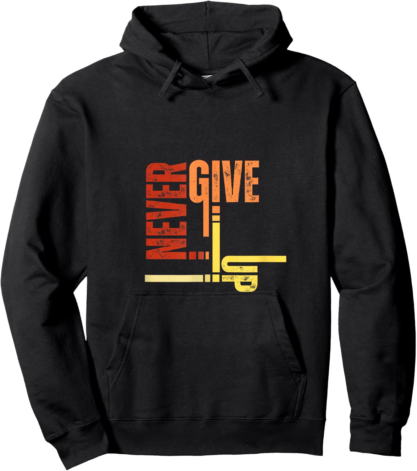 Never Give Up Hoodie - Hoodie | Black