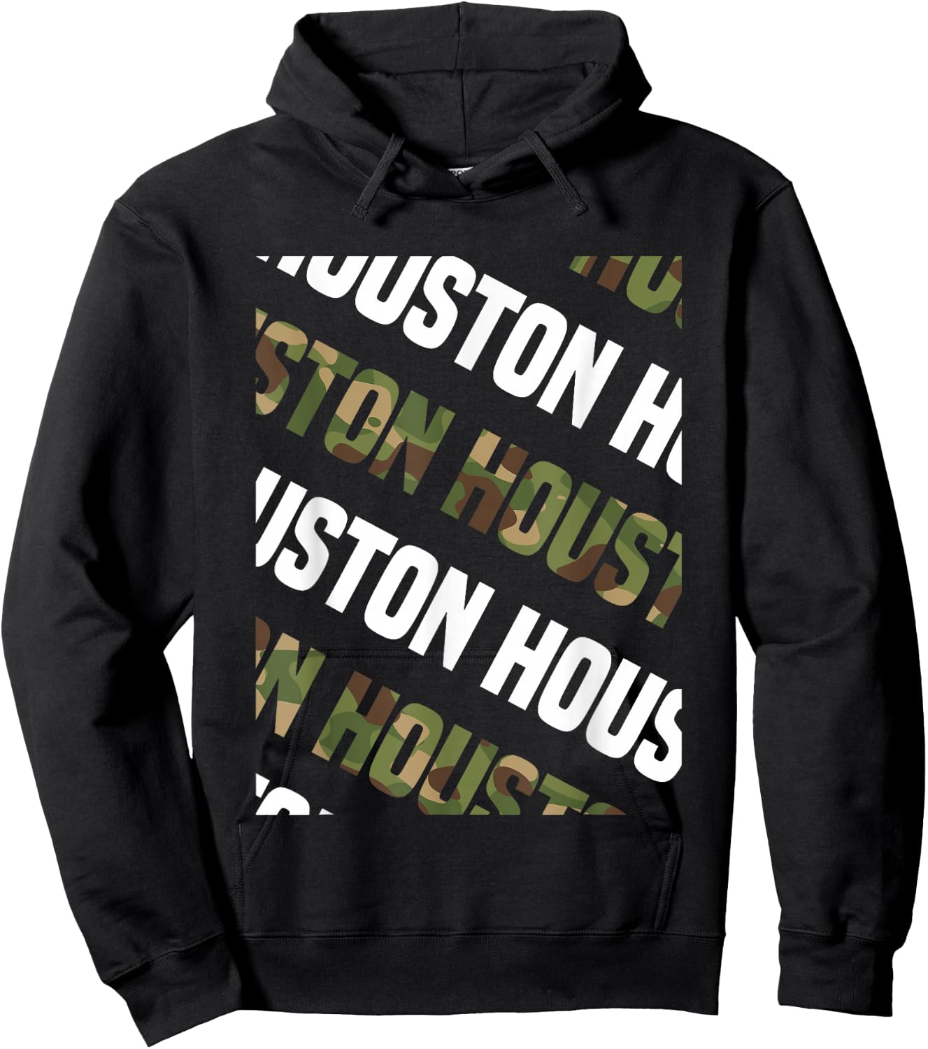 Houston Camo Pattern Green Camouflage Hoodie - Hoodie | Black