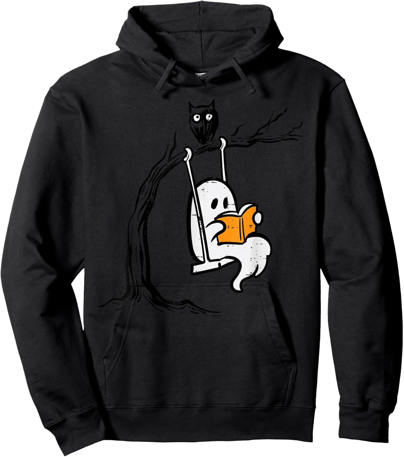 Halloween Ghost Swing Reading Vintage Costume Women Kids Men Hoodie - Hoodie | Black