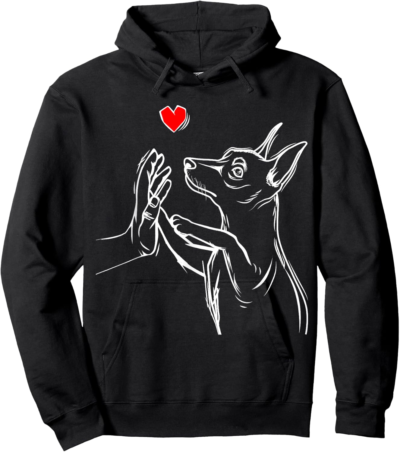 Min Pin Love Miniature Pinscher Dog Mom Women Girls Hoodie - Hoodie | Black