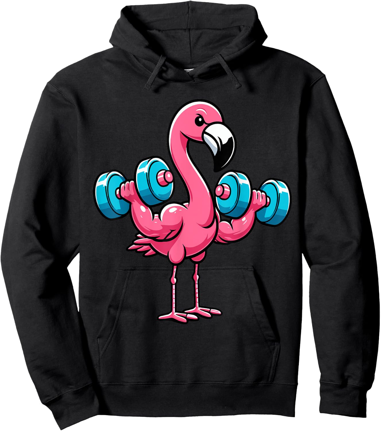 Funny Flamingo Weightlifting Fitness Gym Lover Women Hoodie - Hoodie | Black