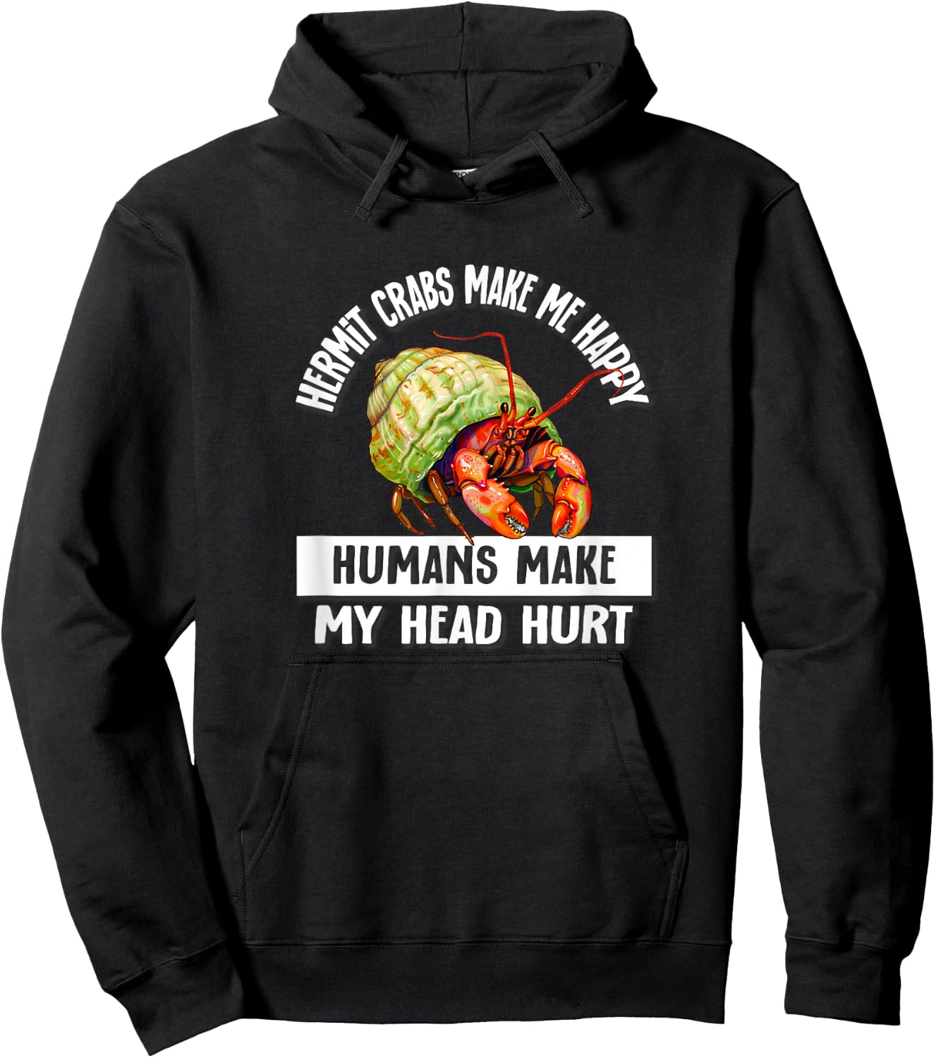 Kids Girls Boys Humans Happy Pet Hermit Crab Lover Hoodie - Hoodie | Black