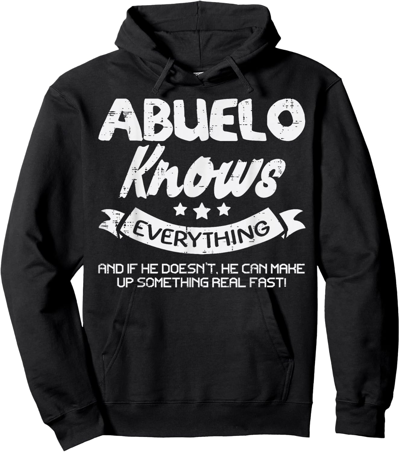 Fathers Day Abuelo Knows Everything Grandpa Granddad Spanish Hoodie - Hoodie | Black