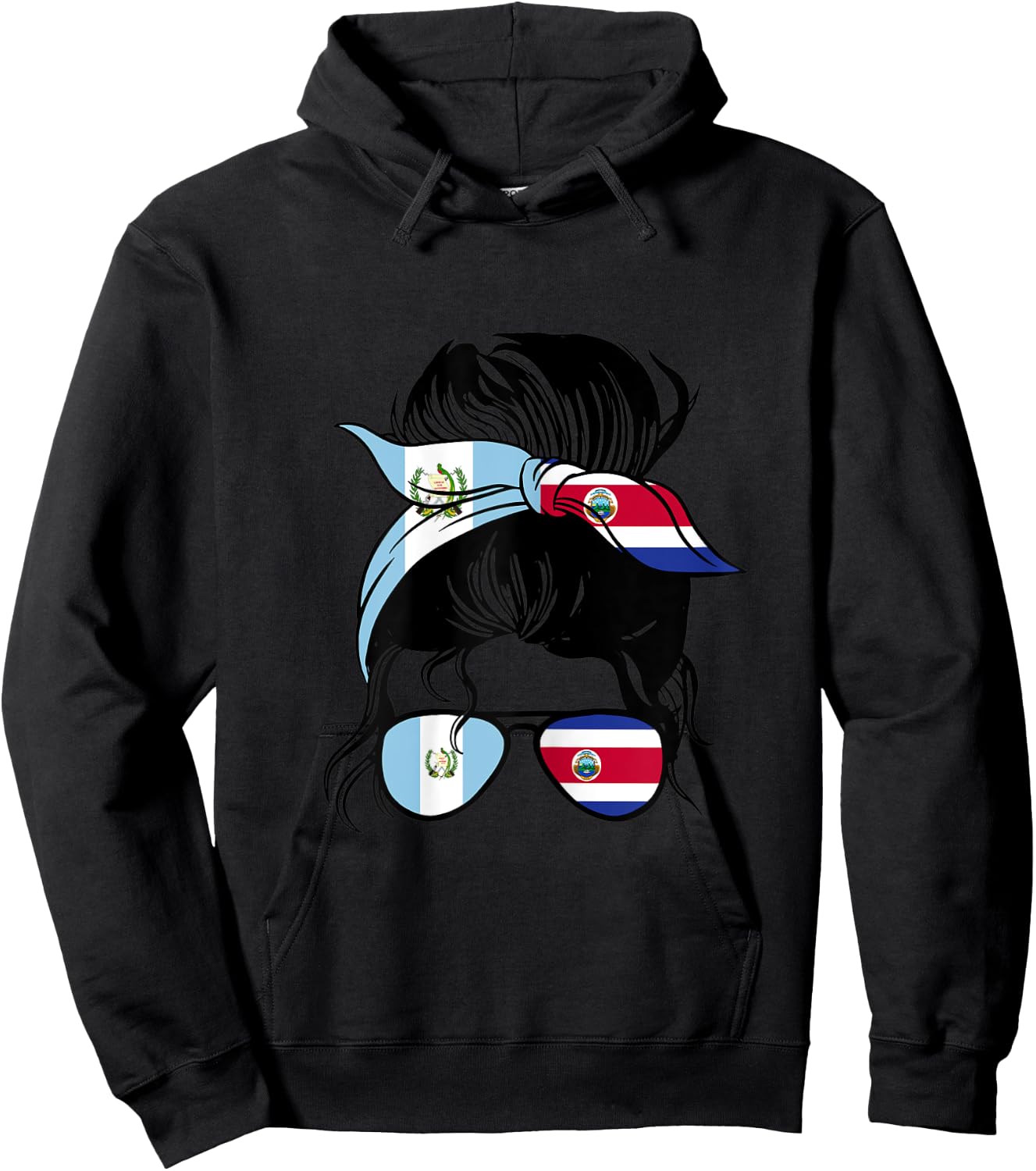 Guatemala and Costa Rica Mix Half Guatemalan Costa Rican Hoodie - Hoodie | Black