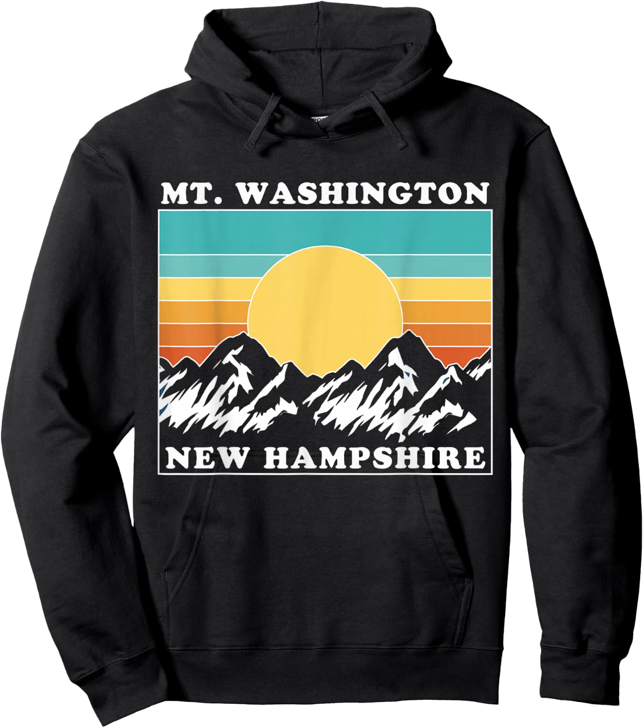 Mount Washington NH Vintage Sunset, Mt Washington Hoodie - Hoodie | Black
