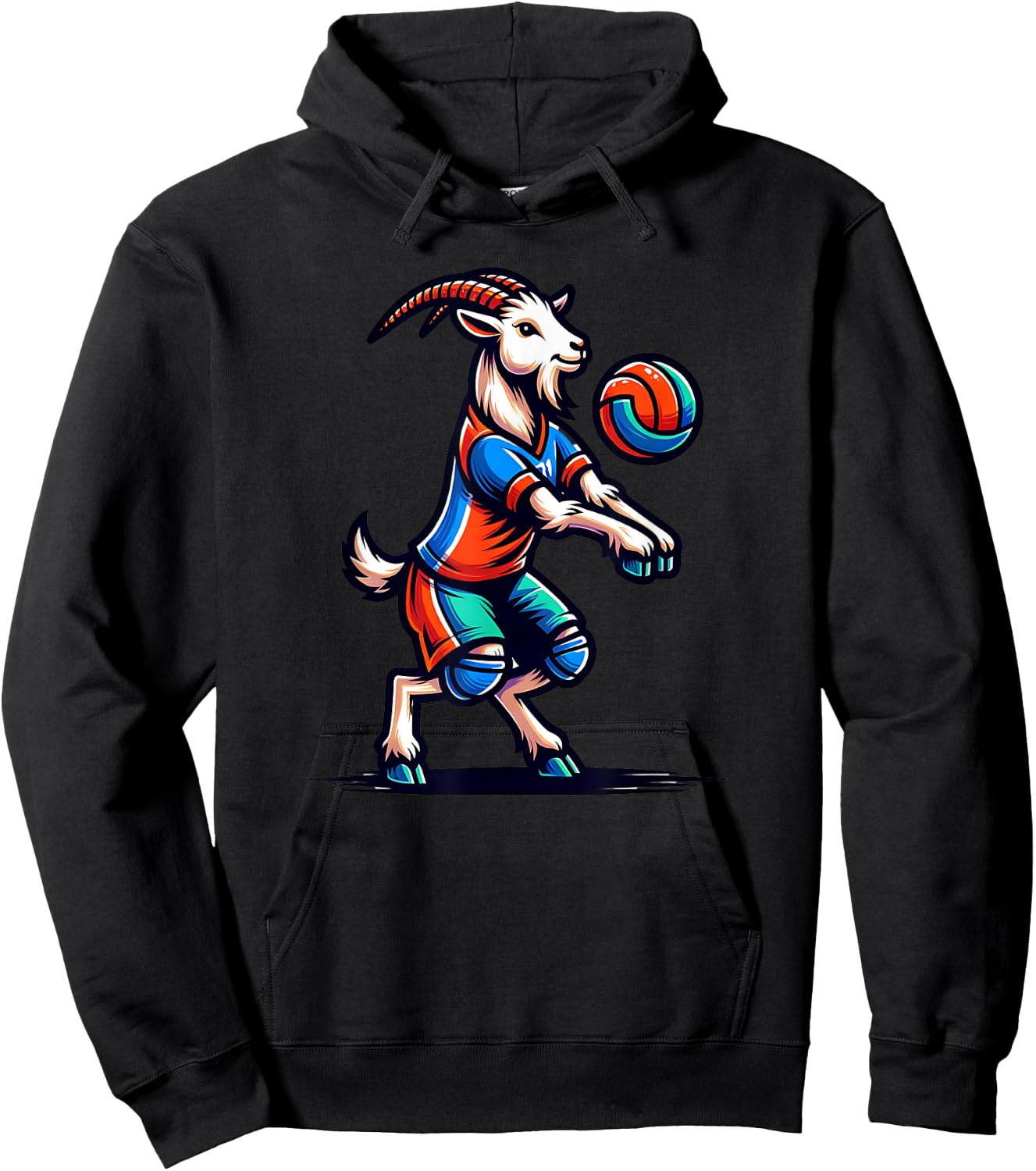 Unique Goat Volleyball Player Team Spirit Art Hoodie - Hoodie | Black