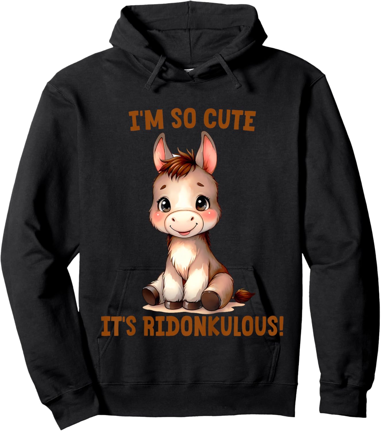 Kids Cute Donkey Lover Baby Girl Boy I'm So Cute It's Ridonkulous Hoodie - Hoodie | Black