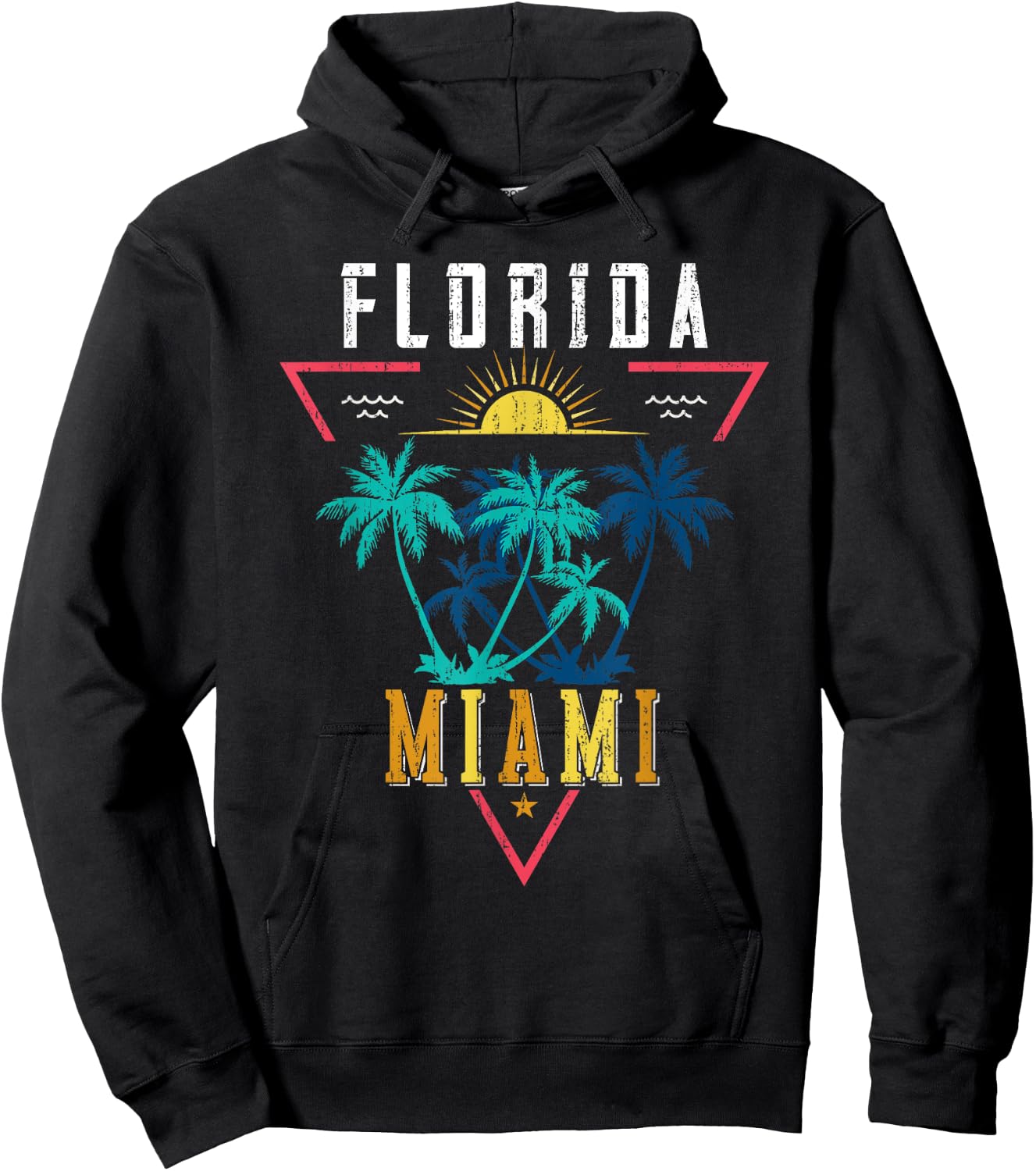 Tropical Summer Vacation Miami Beach Palm Trees Florida Hoodie - Hoodie | Black