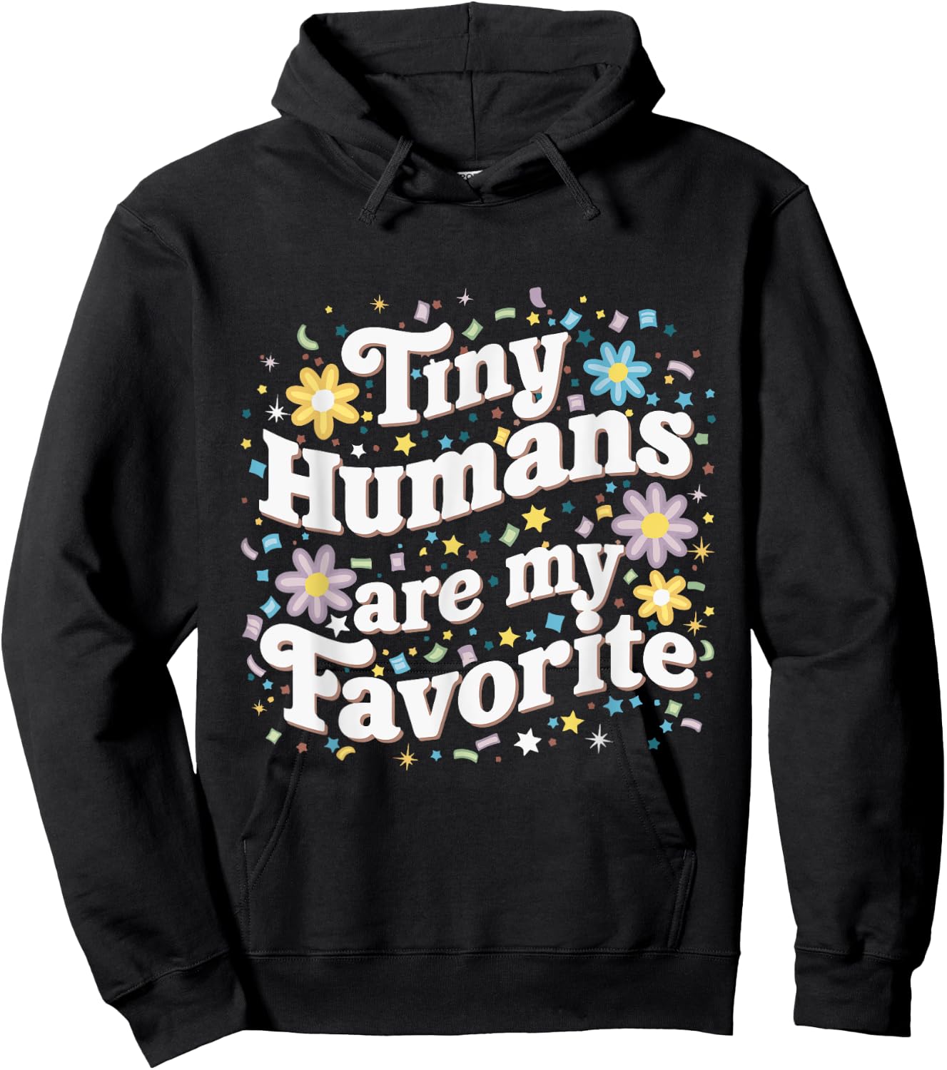 Tiny Humans Are My Favorite Pediatric NICU Nurse Groovy Hoodie - Hoodie | Black