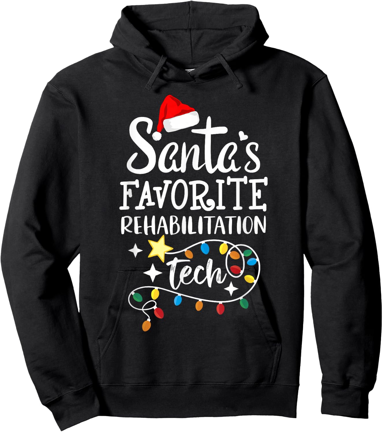 Santa's Favorite Rehabilitation Tech Christmas PT OT aides Hoodie - Hoodie | Black