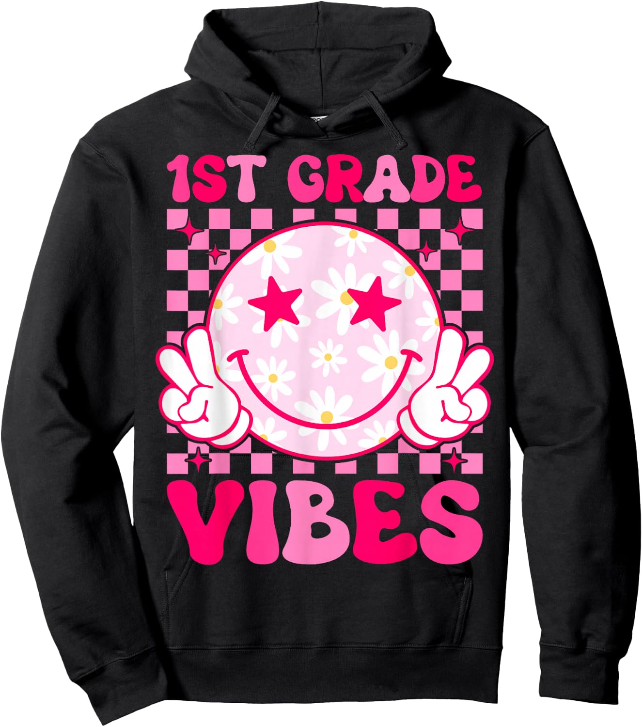 1st Grade Vibes Groovy First Day of School First grade Hoodie - Hoodie | Black