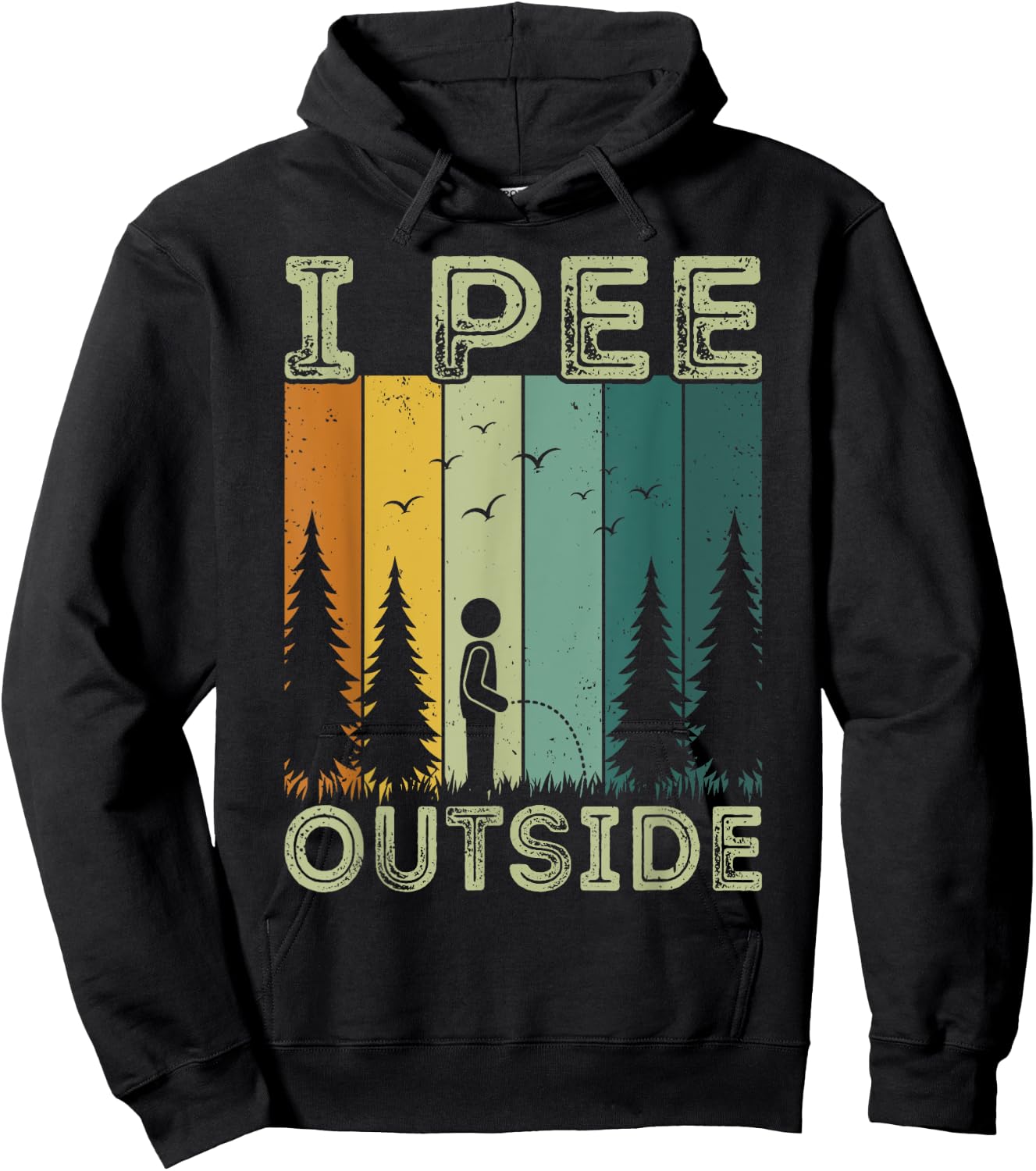 Funny Camping Vintage Retro I Pee Outside Hoodie - Hoodie | Black