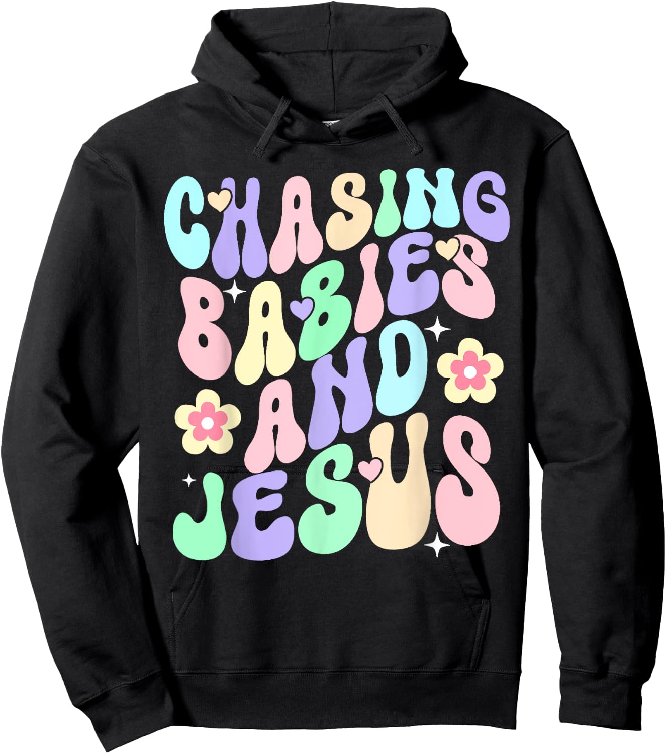 Mom Chasing Babies And Jesus Religious Christian Women Hoodie - Hoodie | Black