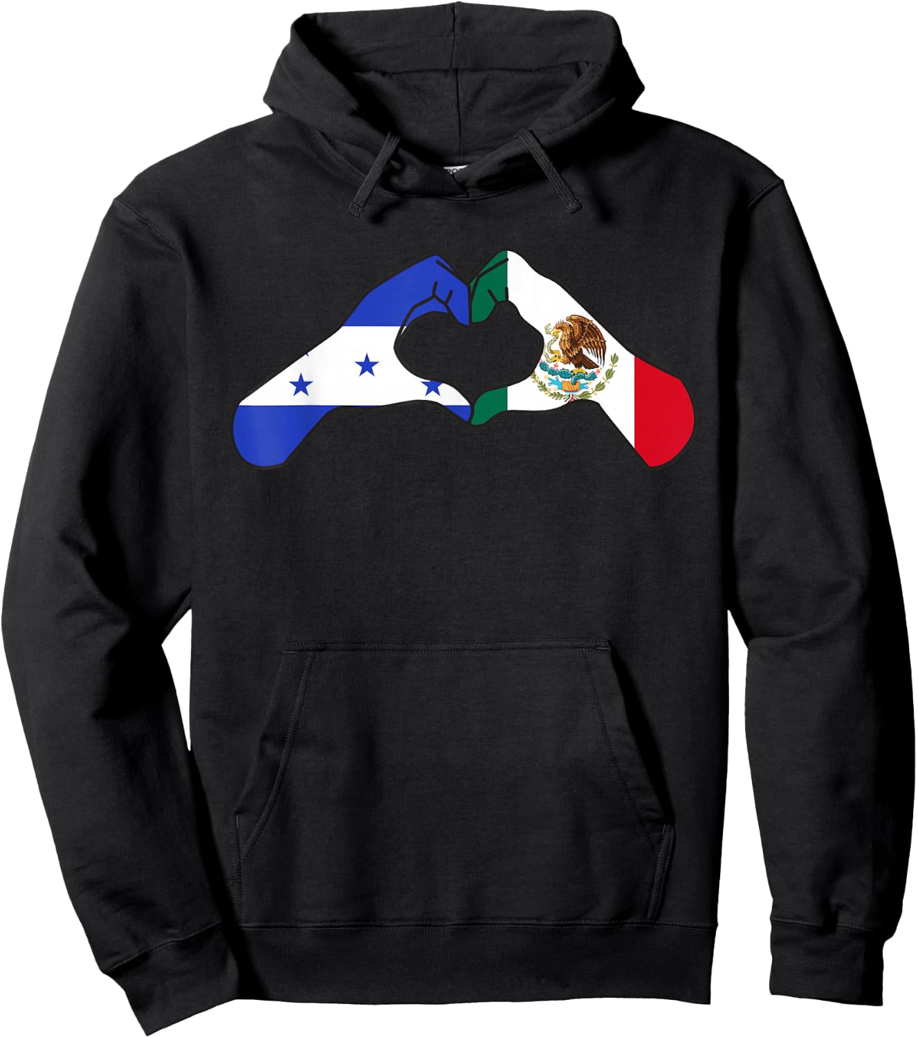 Honduras Mexico Honduran Heart Honduras Flag Hoodie - Hoodie | Black