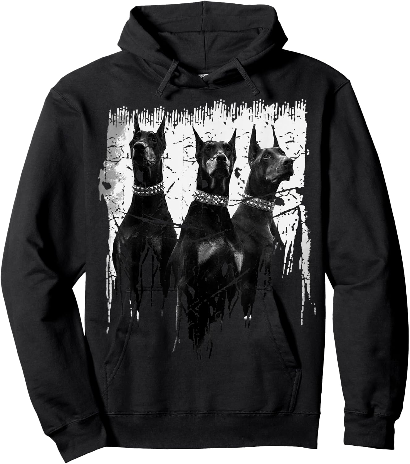 Doberman Pinscher Black and White Dog Lovers Hoodie - Hoodie | Black
