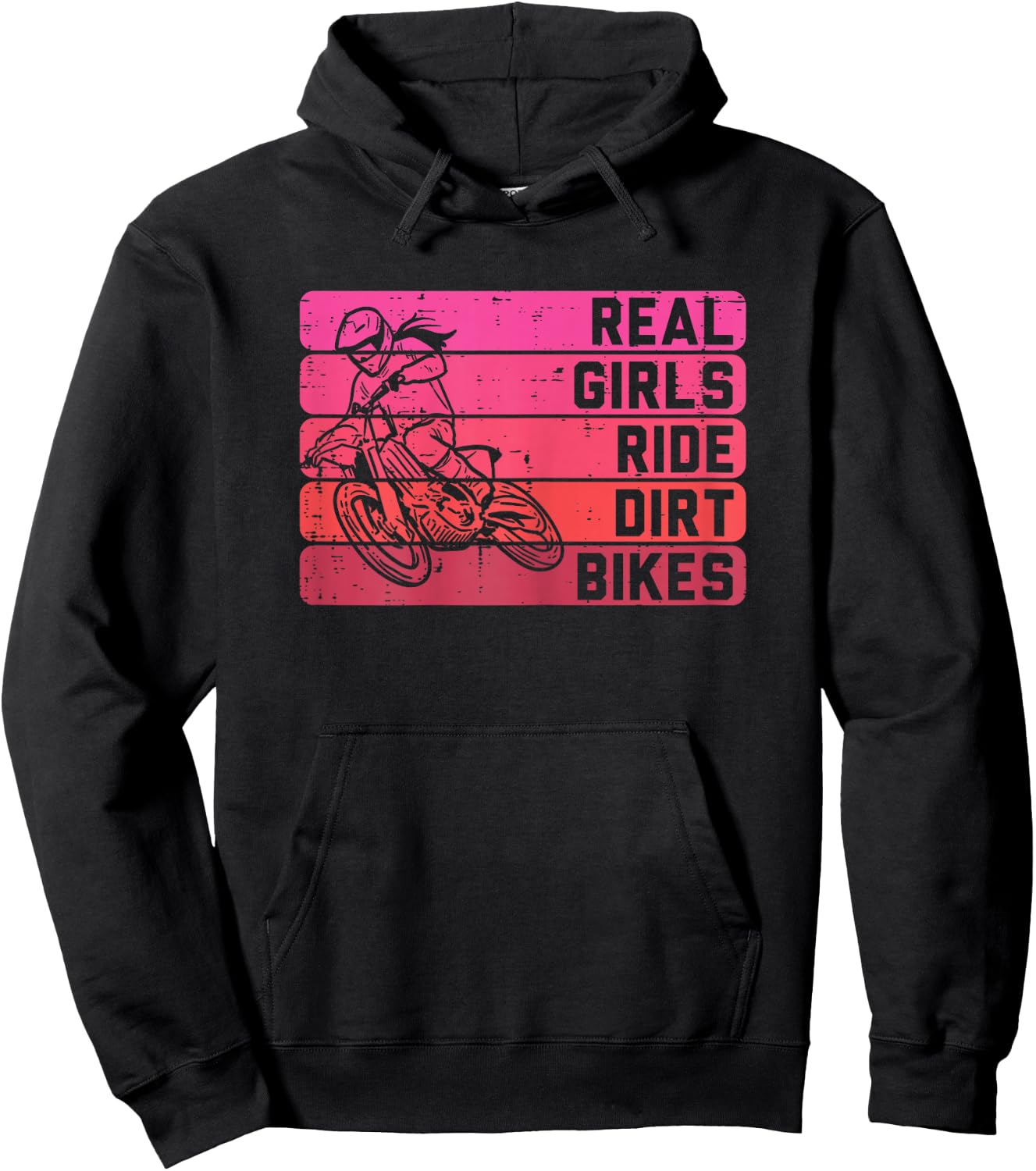 Real Girls Ride Dirt Bikes Motorcycle Motocross Bikers Women Hoodie - Hoodie | Black