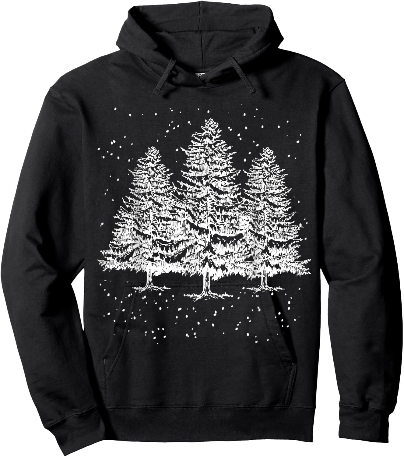 Outdoor Pine Tree Sun Minimalist Christmas Nature Men Women Hoodie - Hoodie | Black