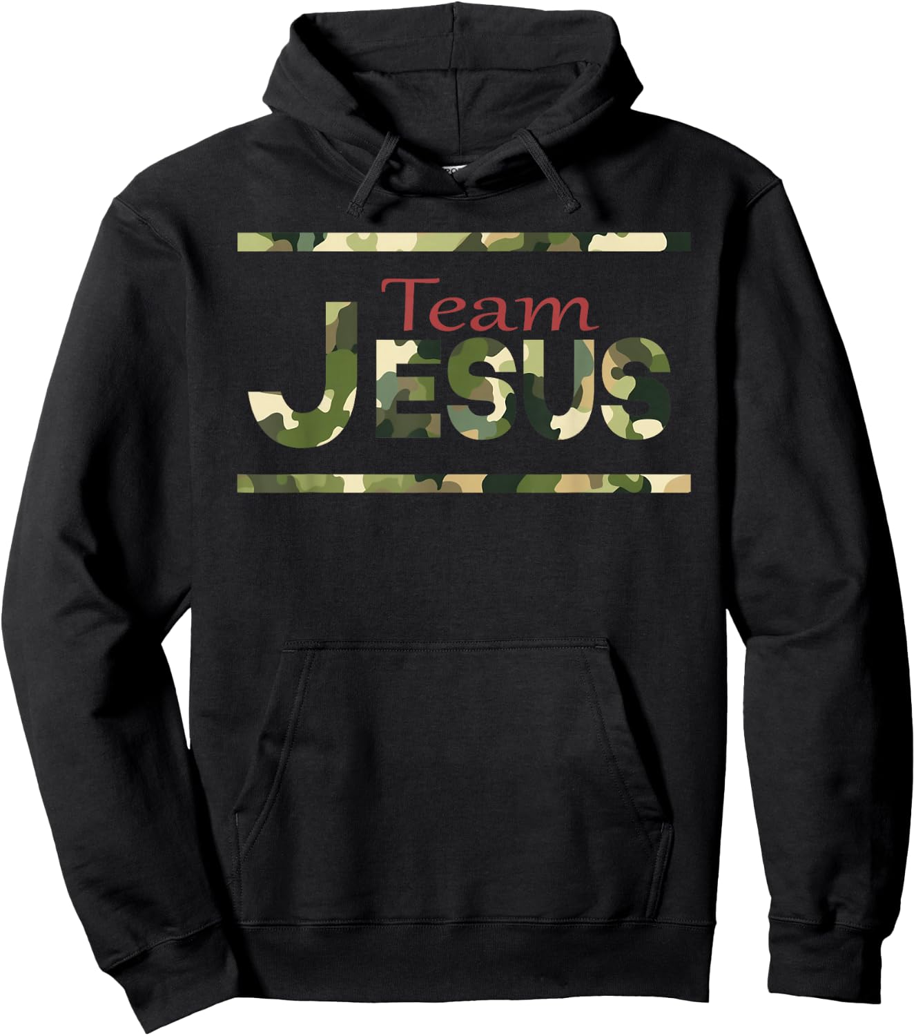 Team Jesus Christian Camo camouflage army Hoodie - Hoodie | Black