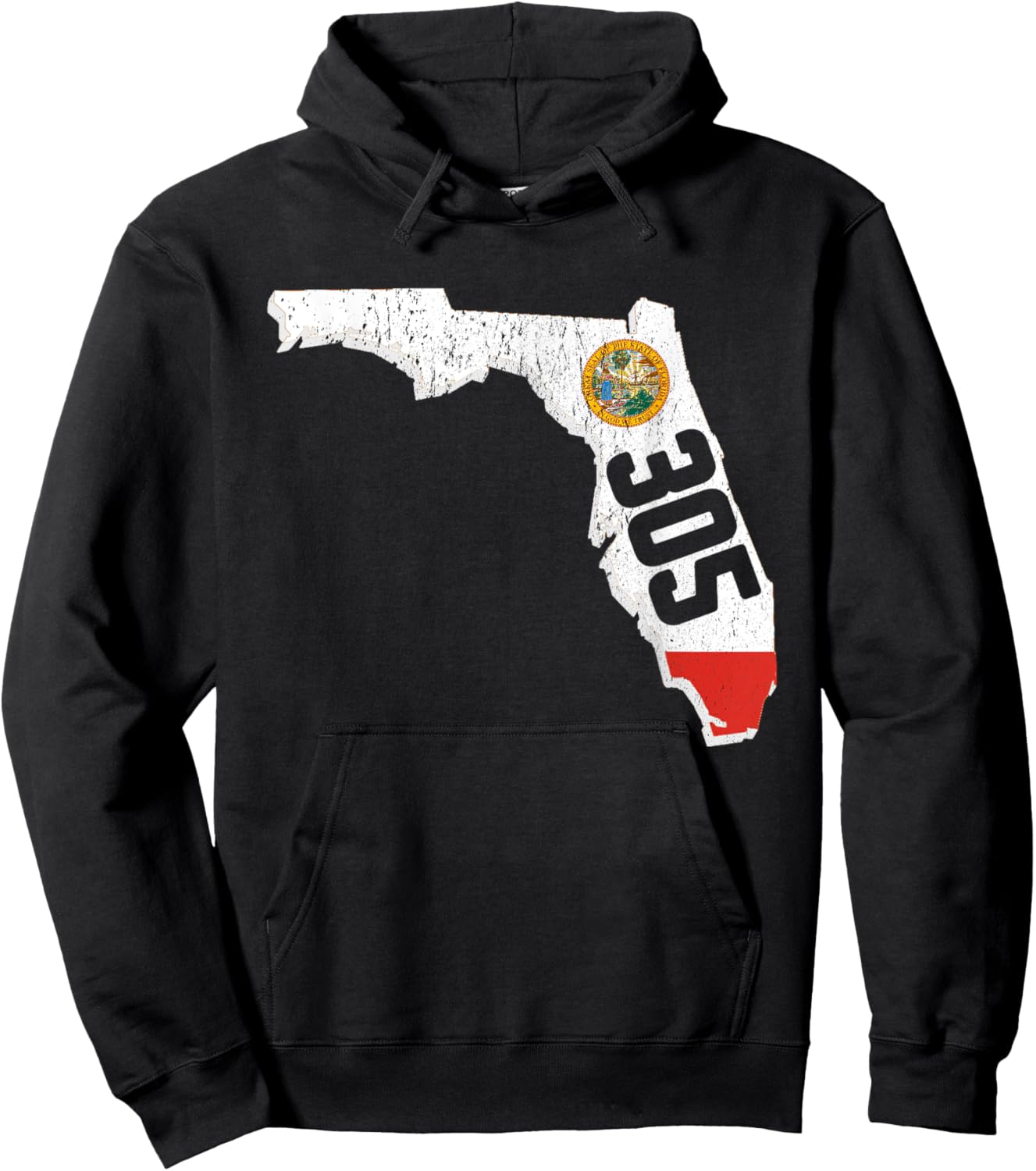 Miami Area Code 305 Florida Gift Hoodie - Hoodie | Black