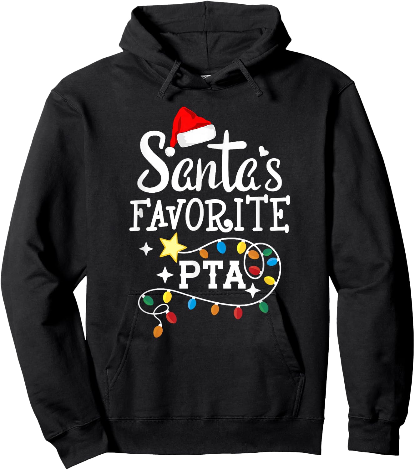 Christmas Physical Therapist Assistant Santa's Favorite PTA Hoodie - Hoodie | Black