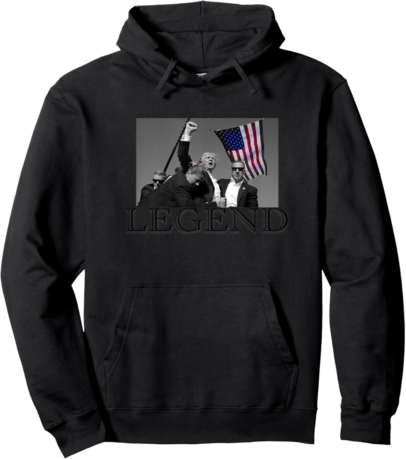 President Donald Trump 2024 Legend USA Patriotic Hoodie - Hoodie | Black
