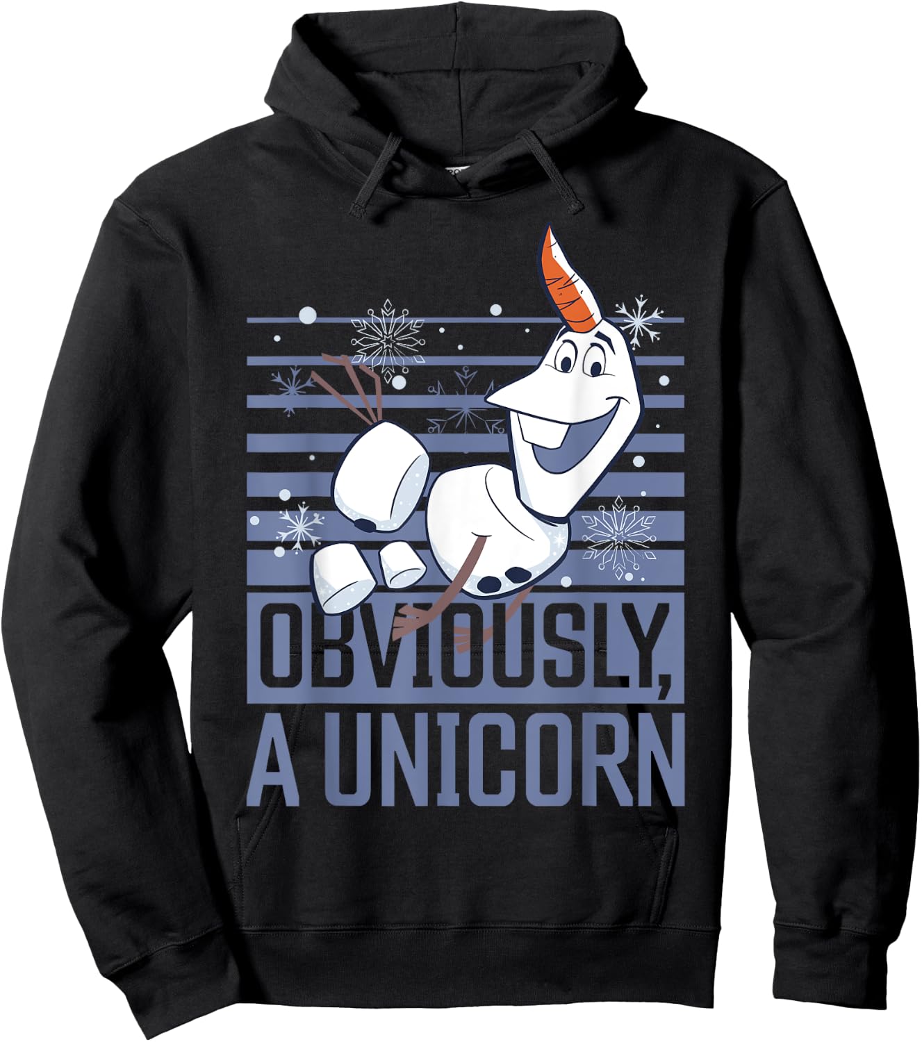 Disney Frozen 2 Olaf Obviously A Unicorn Hoodie - Hoodie | Black