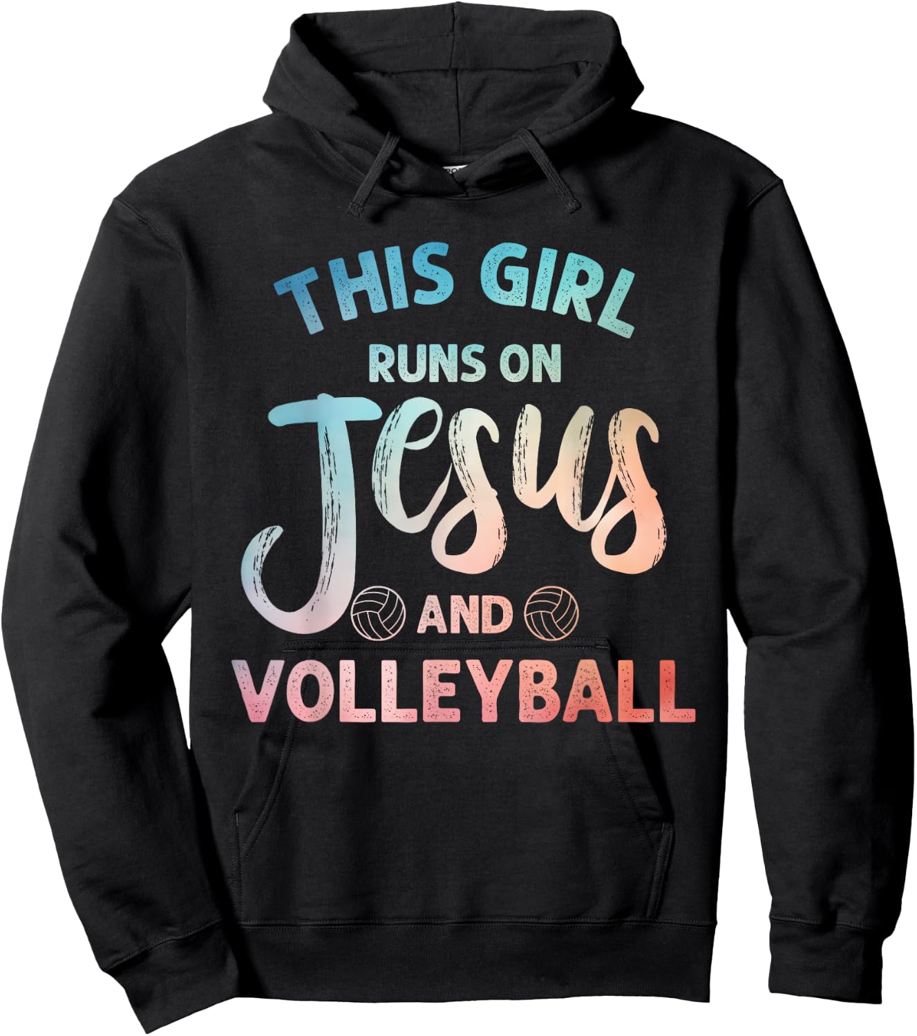 Christian Volleyball Art For Girls Women Volleyball Player Hoodie - Hoodie | Black