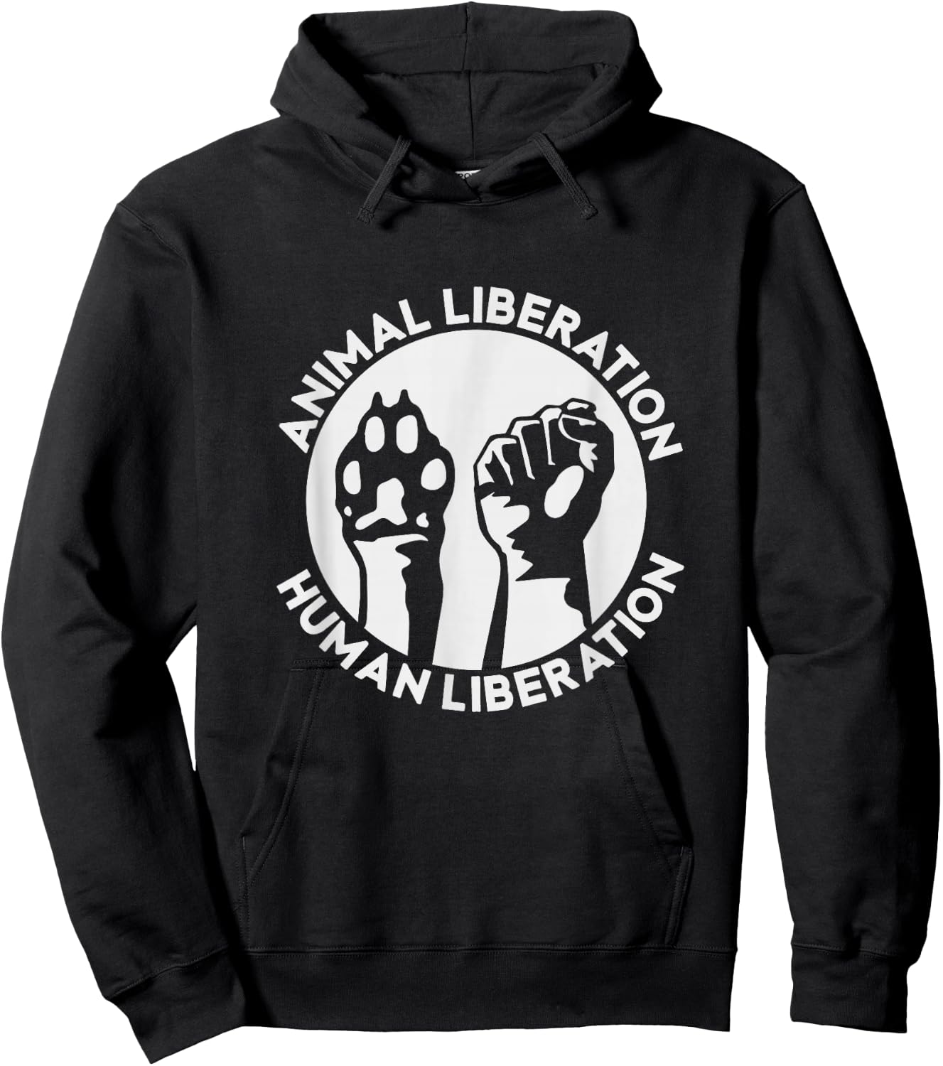Animal Rights Liberation Vegan Vegetarian Dog Paw Men Women Hoodie - Hoodie | Black
