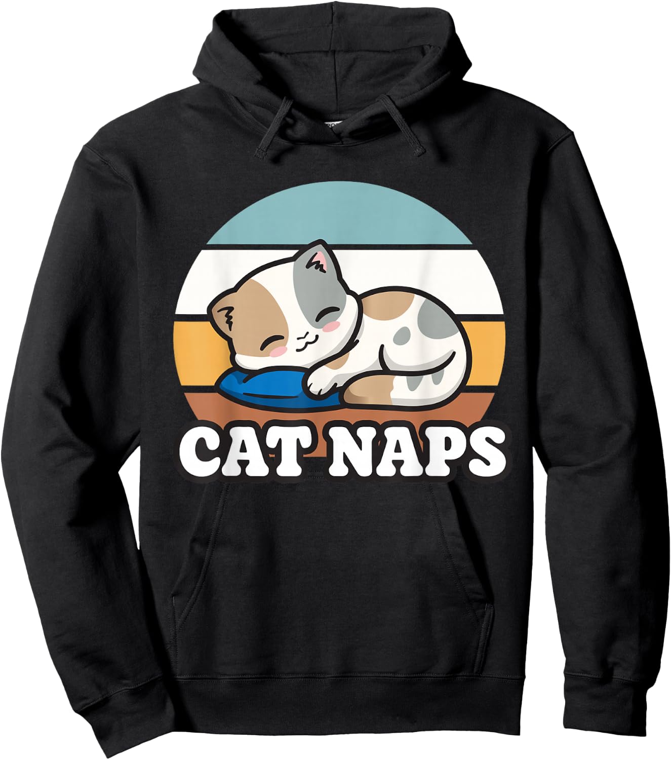 Kitty Lover Gift, Nap Sleepy, Cute Kawaii Cat Naps Hoodie - Hoodie | Black