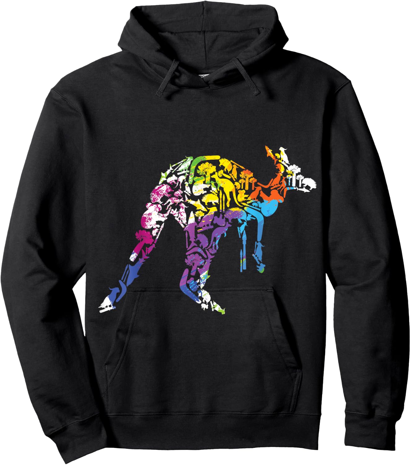 Nature Lovers Australia Wild Animals Kangaroo Hoodie - Hoodie | Black