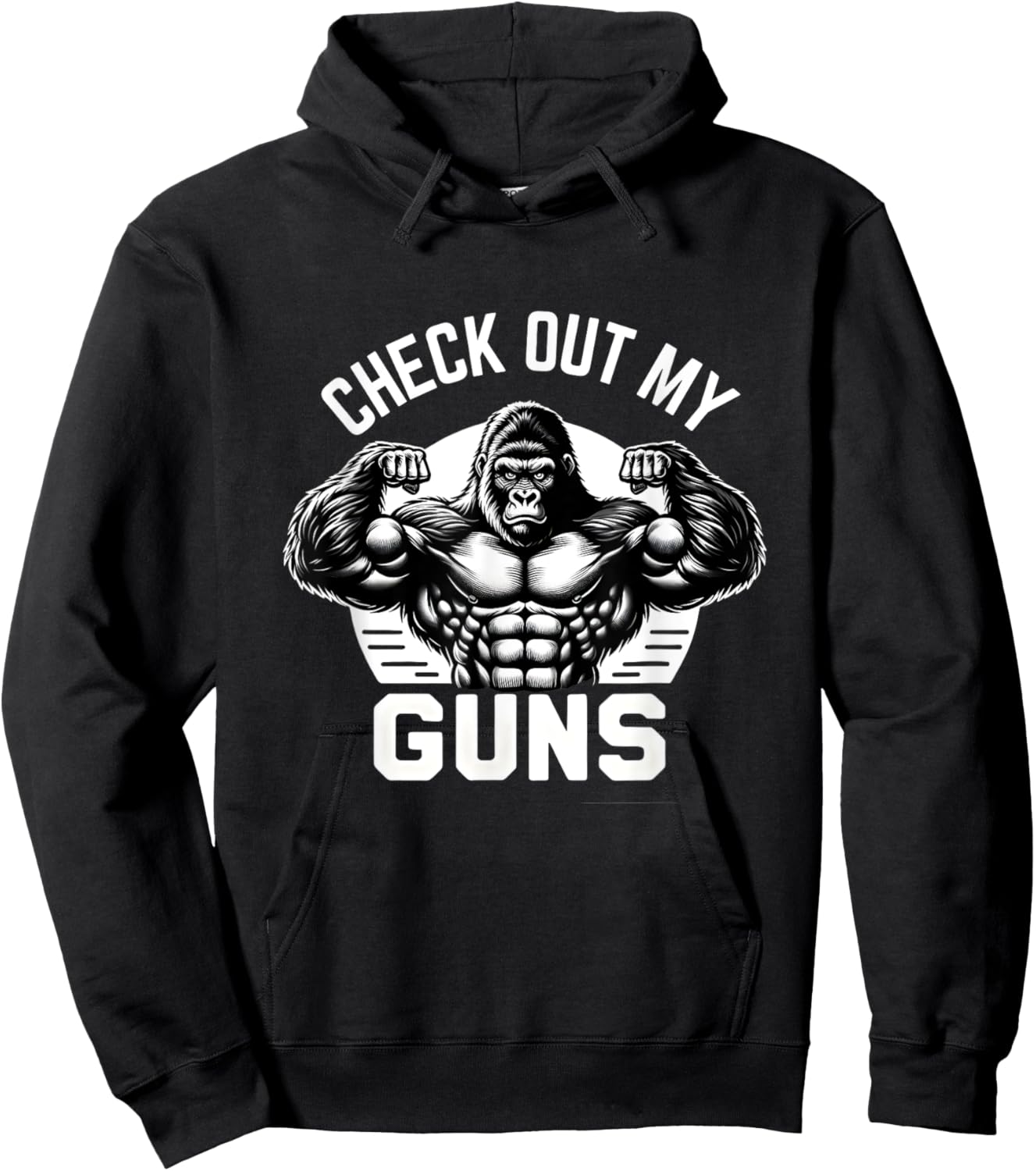 Check out my guns, Funny Gym Workout Bodybuilding Lifting Hoodie - Hoodie | Black