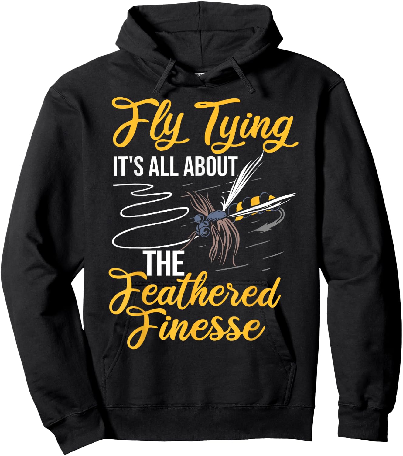 Brook Trout Fishing Fisherman Fish Fly Fishing Dry Fly Tying Hoodie - Hoodie | Black