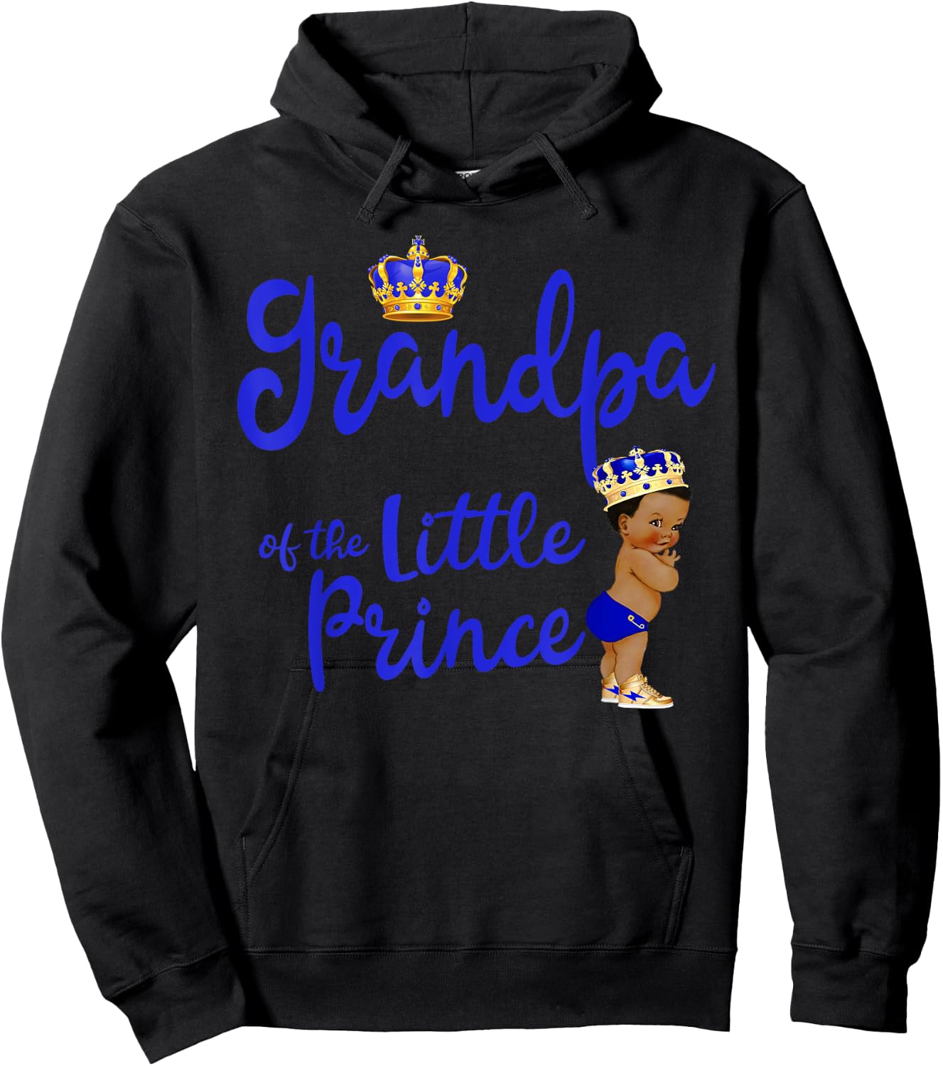 Grandpa Of The Birthday Prince Boy Bday Party Idea Hoodie - Hoodie | Black