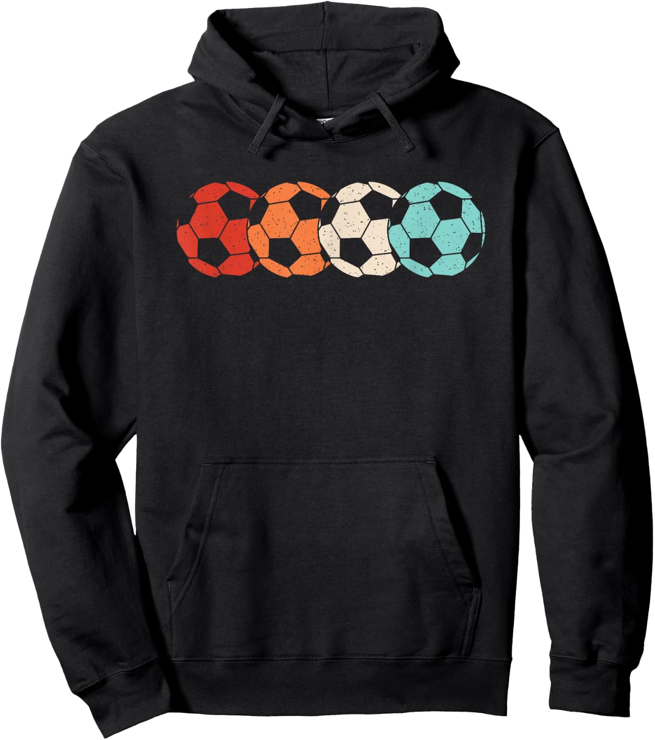 Retro Soccer Ball Vintage Soccer Player Men Women Kids Hoodie - Hoodie | Black