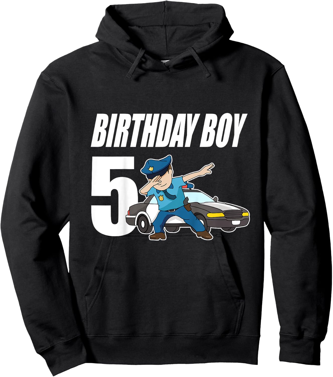 5th Birthday Dabbing Police Officer Police 5 Year Old Hoodie - Hoodie | Black