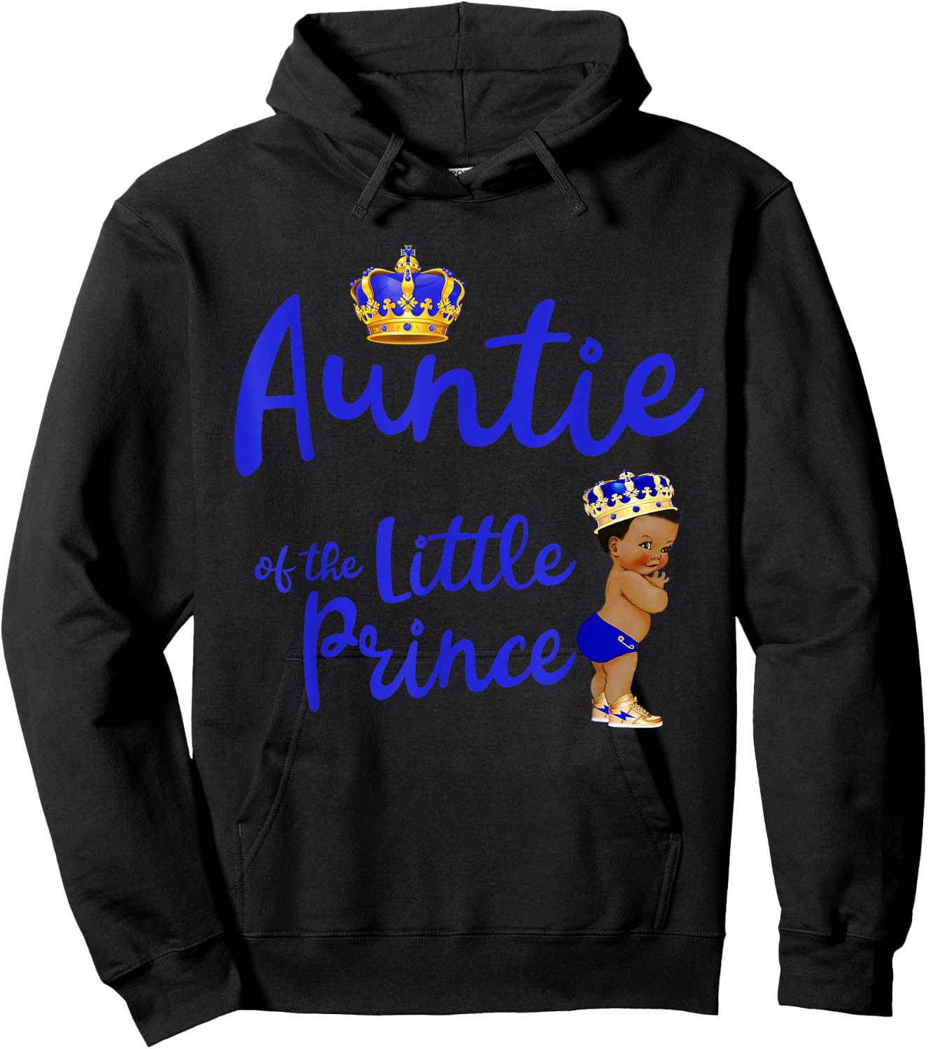 Auntie Of The Birthday Prince Boy Bday Party Idea Hoodie - Hoodie | Black