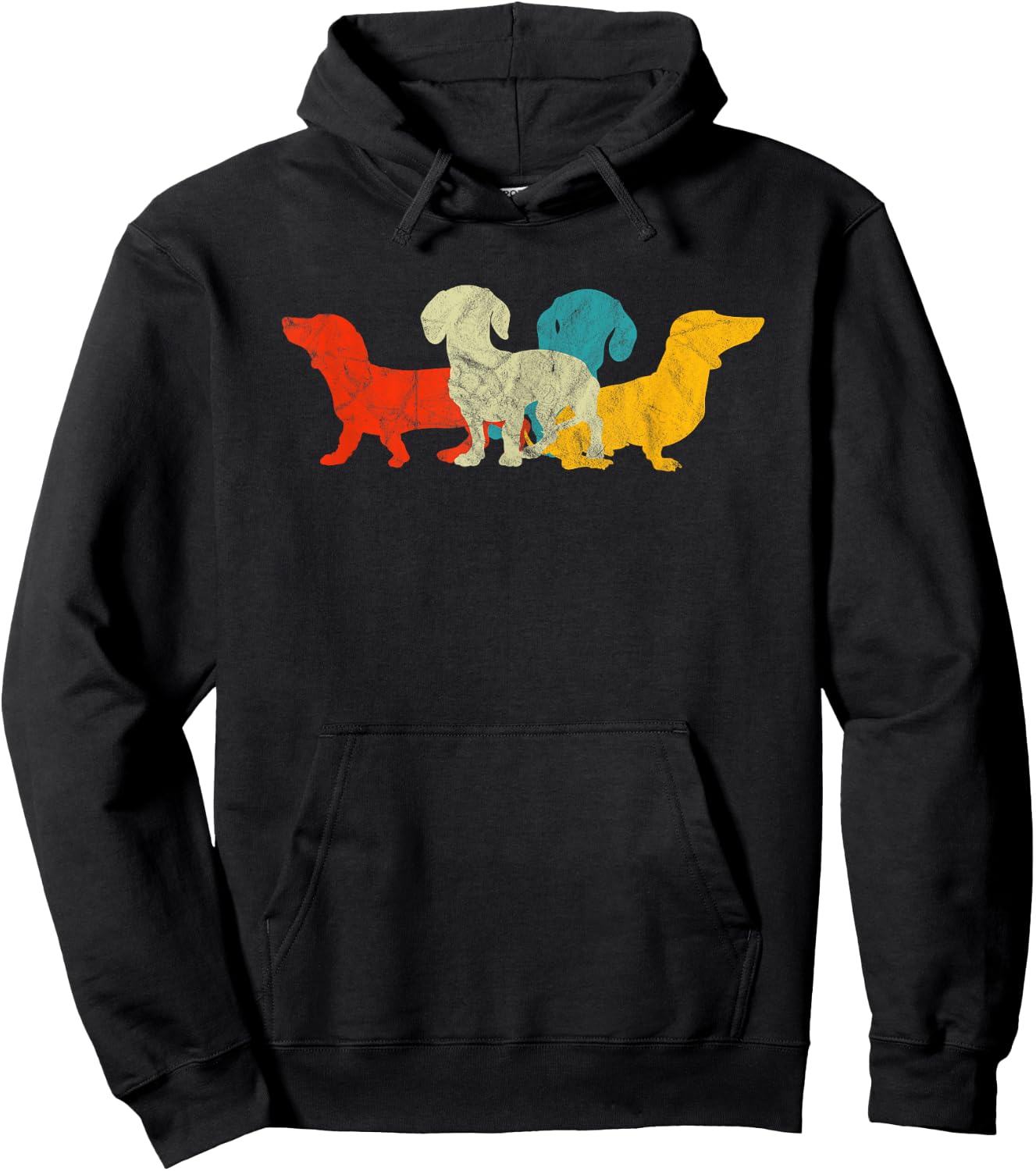 70s Retro Dachshund Gifts Wiener Dog Owner Matching Rescue Men Women Girls Kids Hoodie - Hoodie | Black