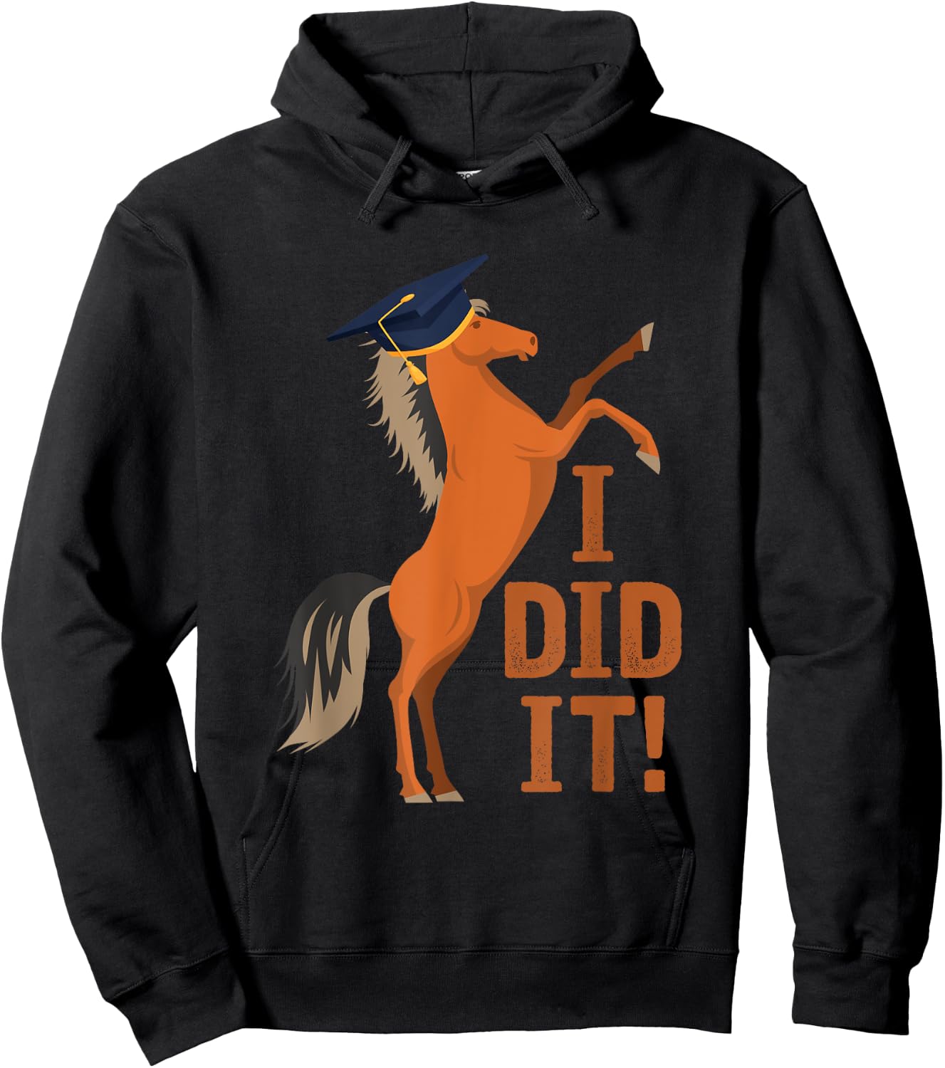 Cute Horse Graduation I Did It Hoodie - Hoodie | Black