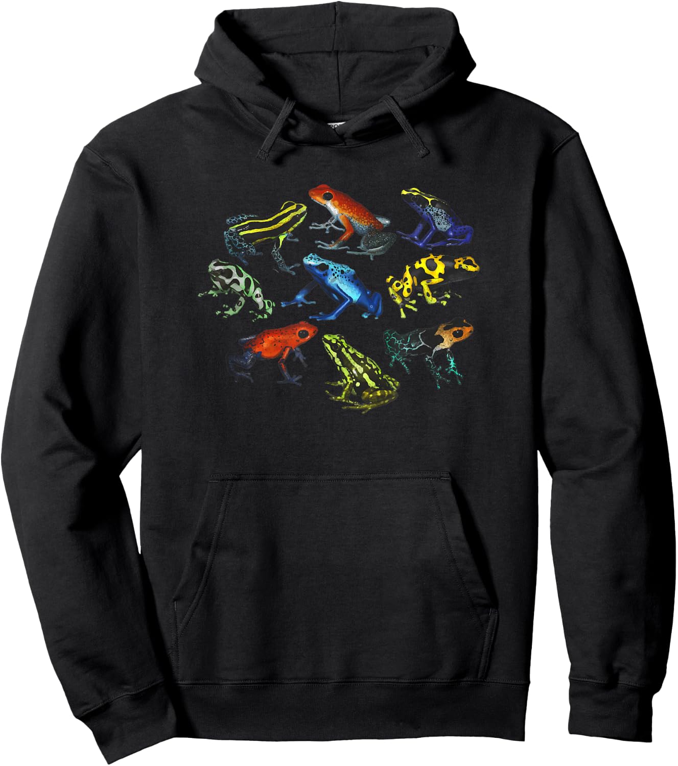 Colorful Collection Of Poison Dart Frogs Beautiful Nature Hoodie - Hoodie | Black